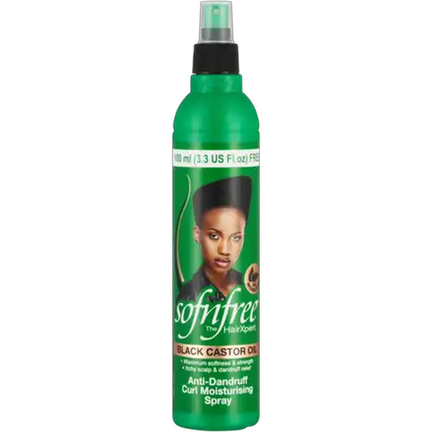 Image of Sofnfree Black Castor Oil Anti-Dandruff Curl Moisturising Spray 350ml