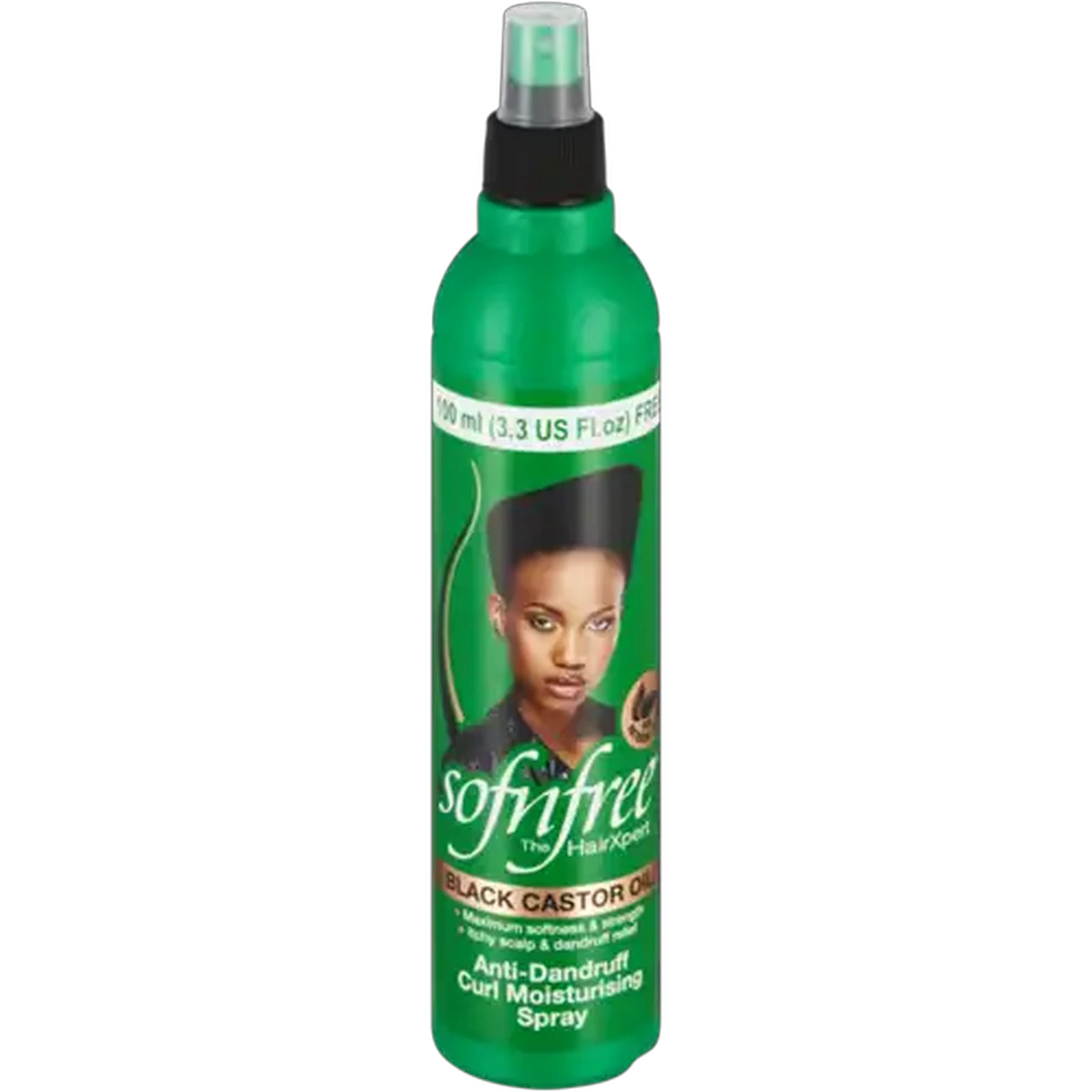 Image of Sofnfree Black Castor Oil Anti-Dandruff Curl Moisturising Spray 350ml