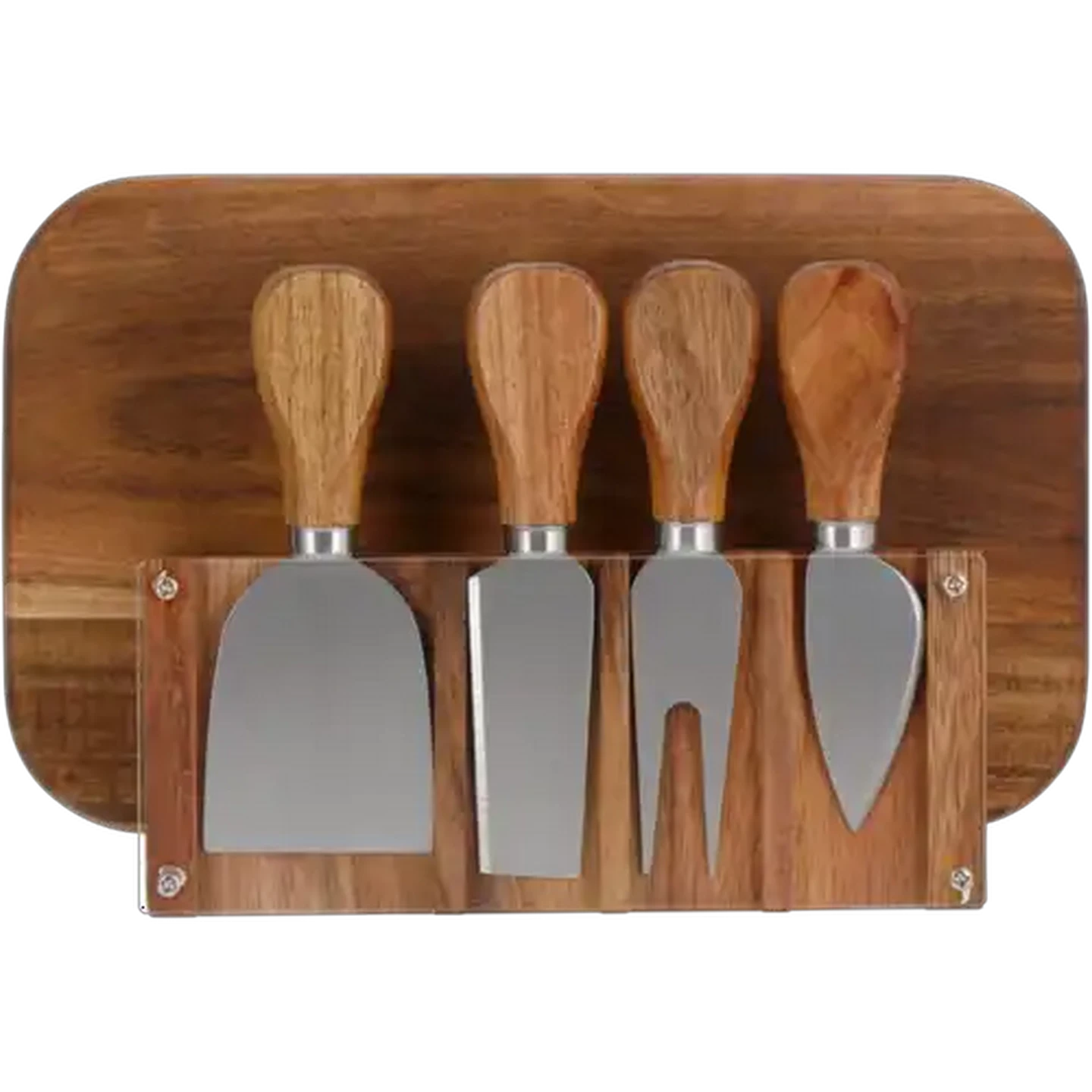 Image of Cheese Knife & Wooden Board Set 6 Piece