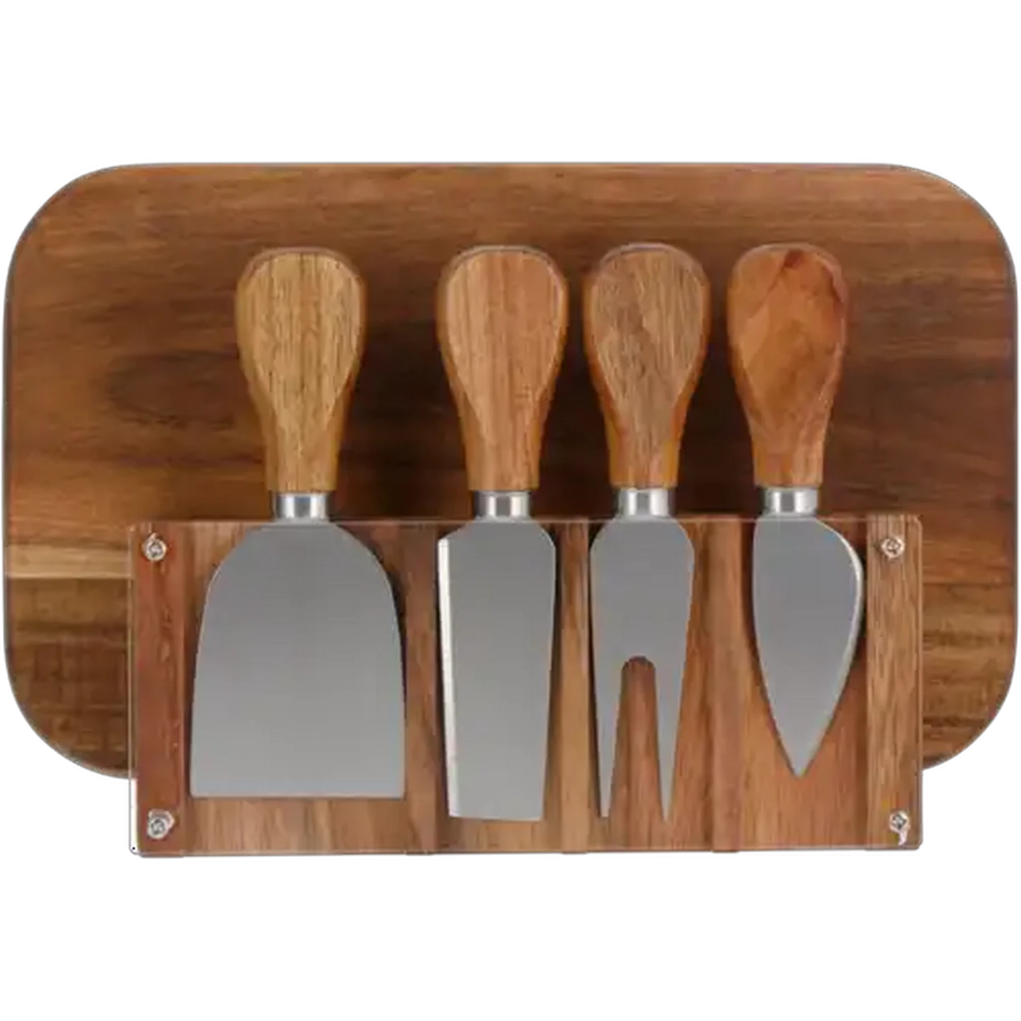 Image of Cheese Knife & Wooden Board Set 6 Piece