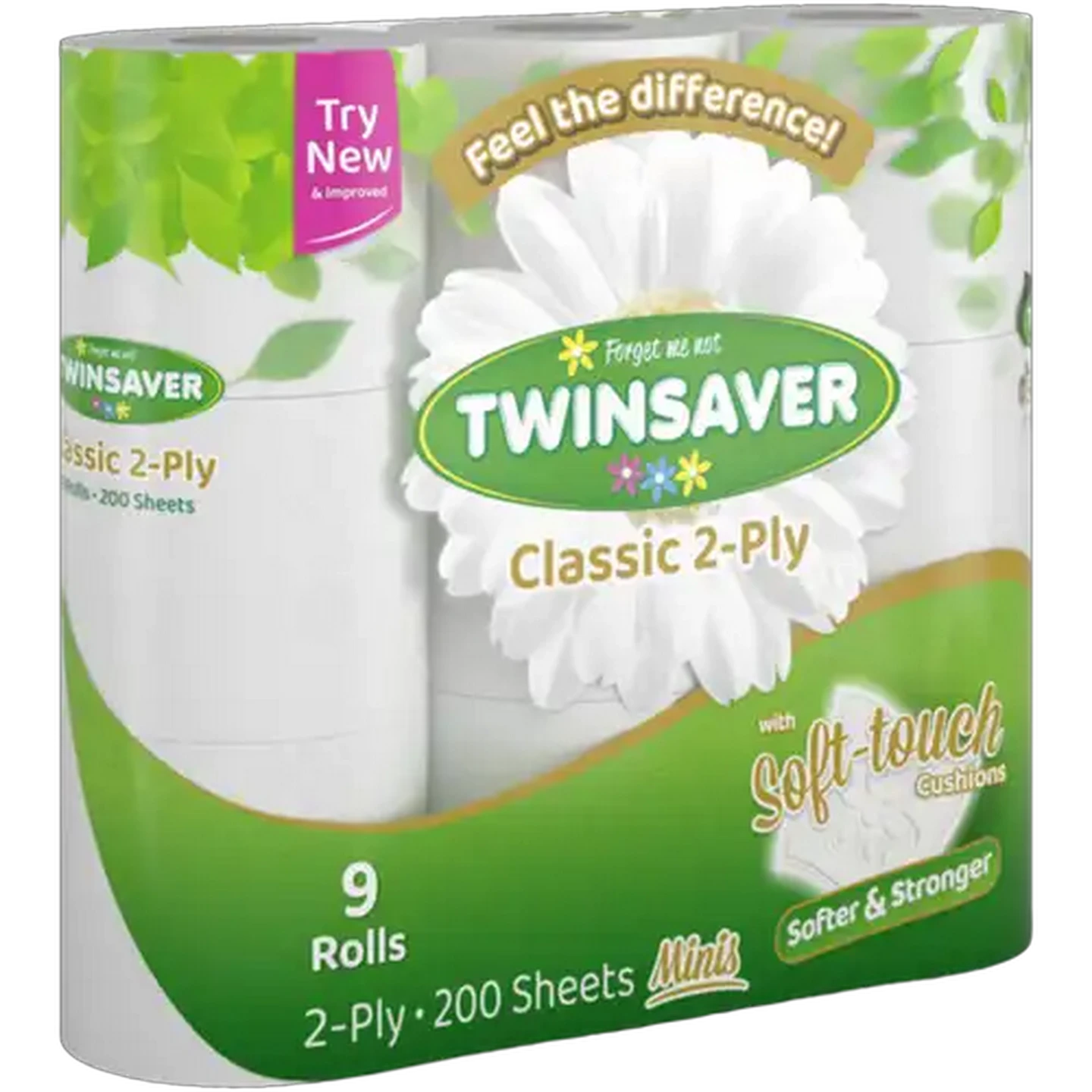 Image of Twinsaver Classic 2-Ply Mini Toilet Tissue Roll 9 Pack
