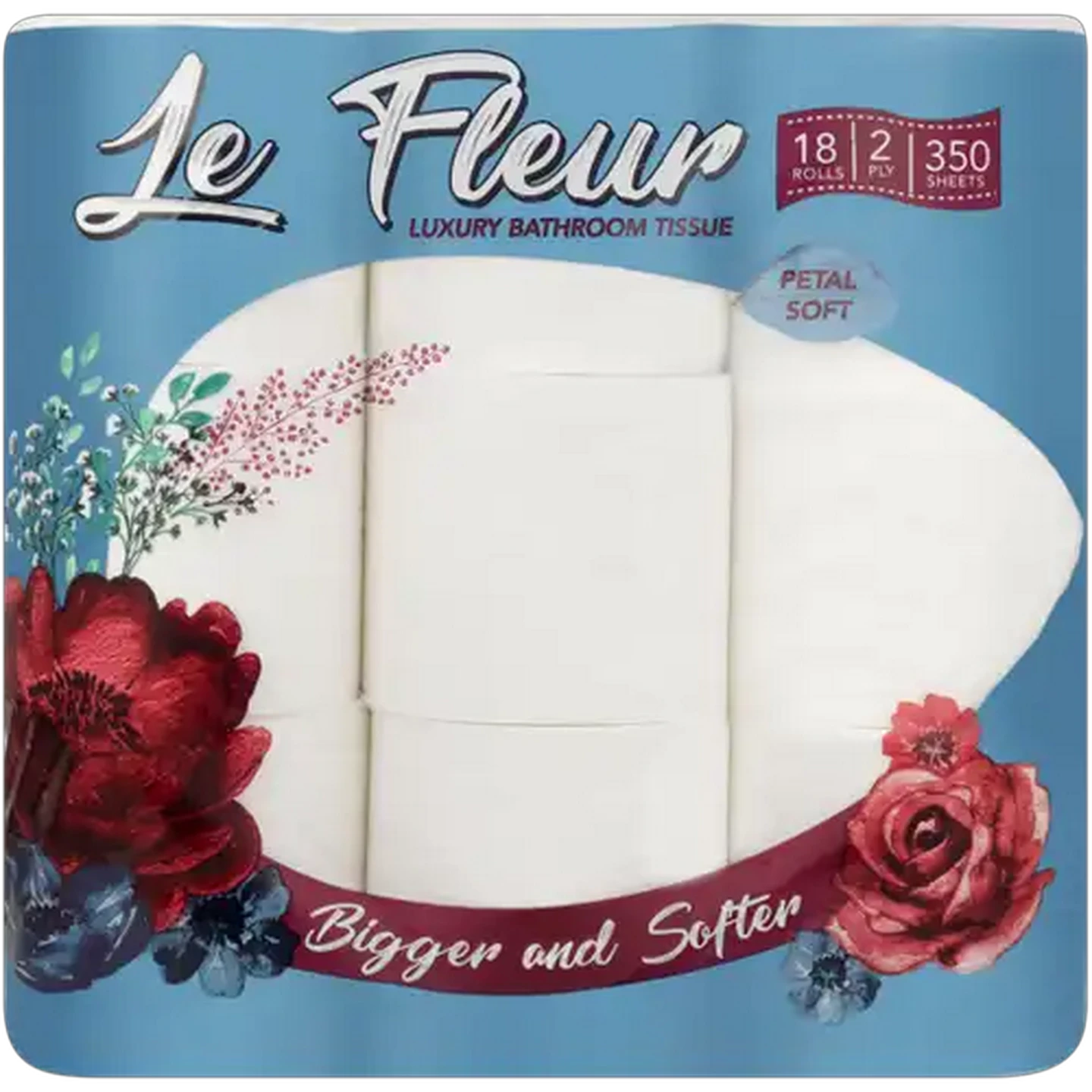 Image of Le Fleur White 2 Ply Toilet Rolls 18 Pack