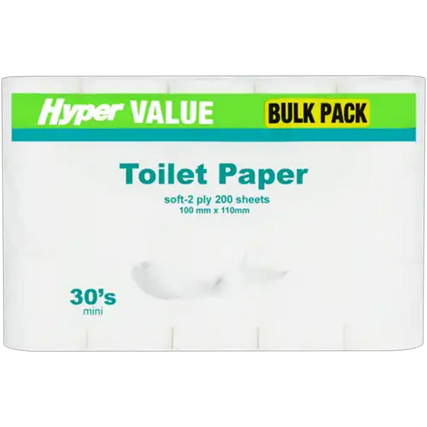 Image of Hyper Value 2 Ply Soft Mini Toilet Paper 30 Pack