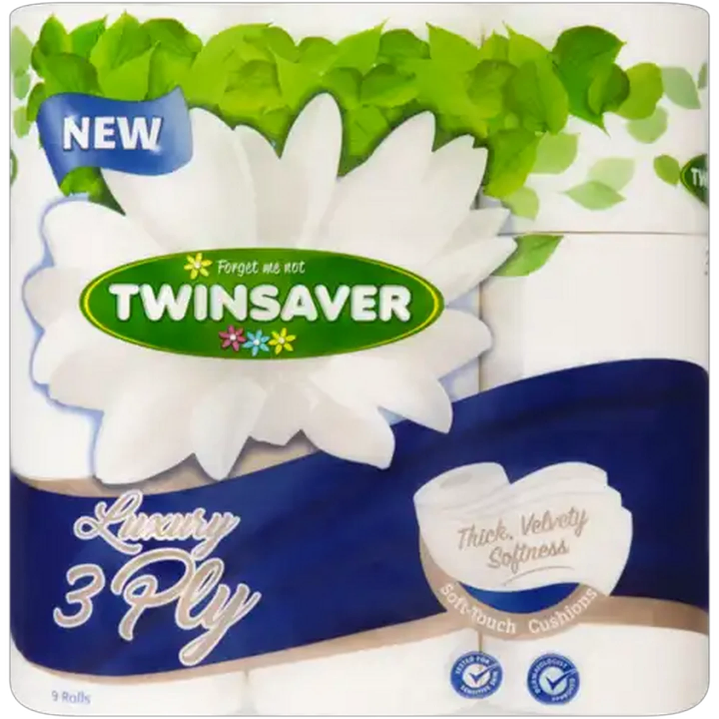 Image of Twinsaver 3 Ply Luxury Toilet Tissue Rolls 9 Pack