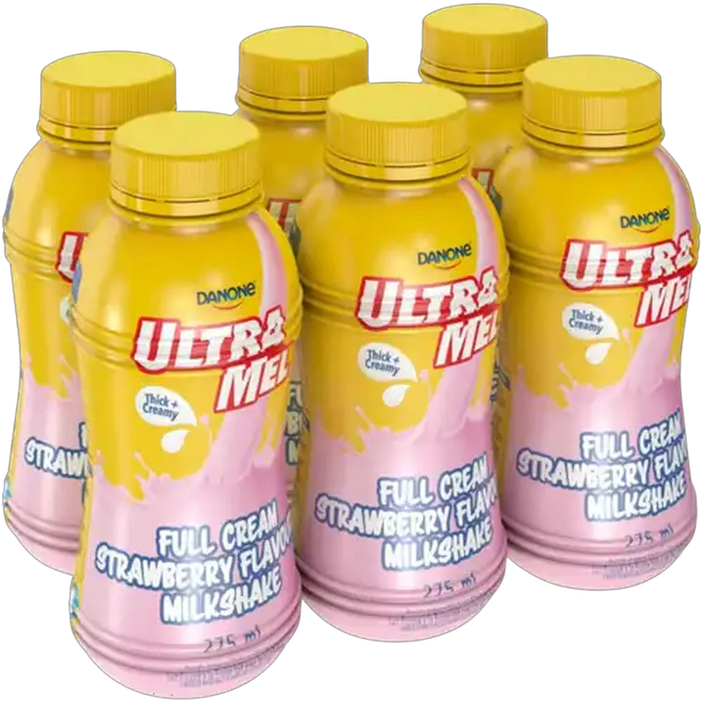Image of Danone UltraMel Strawberry Flavoured Full Cream Milkshake 6 x 275ml