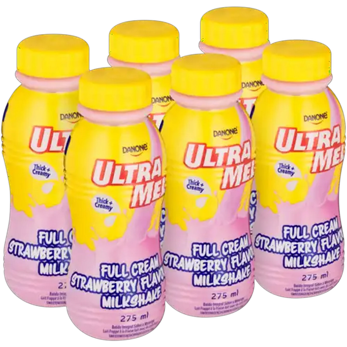 Image of Danone UltraMel Strawberry Flavoured Full Cream Milkshake 6 x 275ml