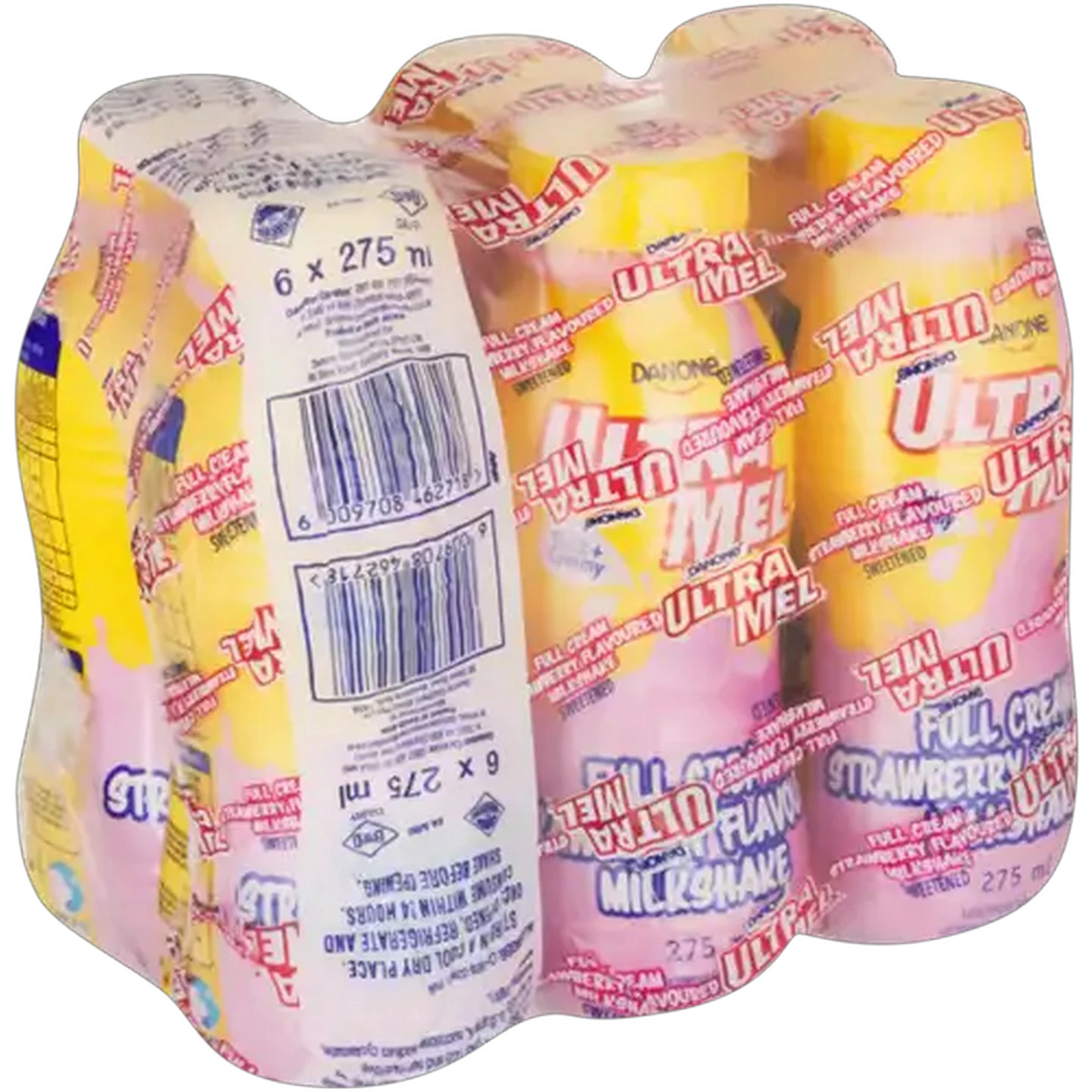 Image of Danone UltraMel Strawberry Flavoured Full Cream Milkshake 6 x 275ml