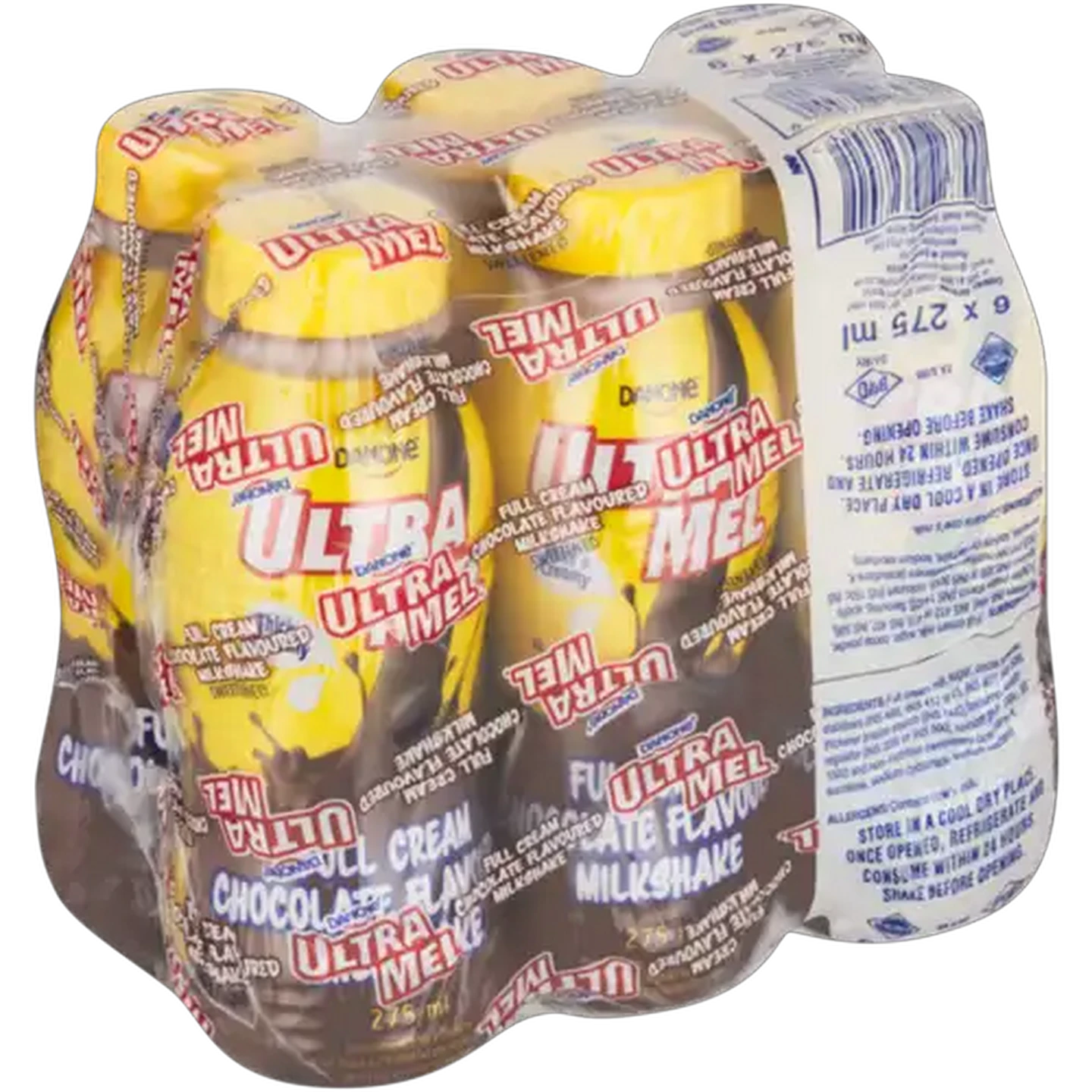 Image of Danone UltraMel Chocolate Flavoured Full Cream Milkshake 6 x 275ml