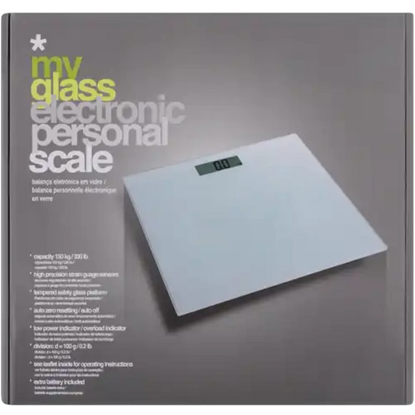 Image of My Glass Square Electronic Personal Bathroom Scale
