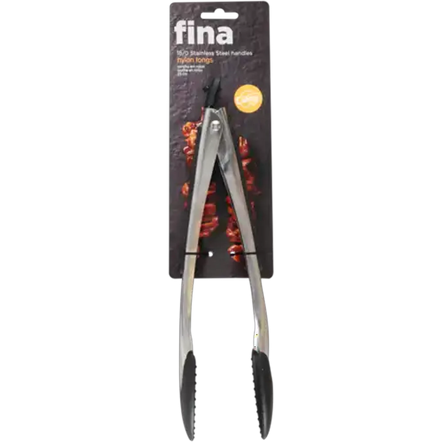 Image of Fina Nylon Locking Tongs with Stainless Steel Handle 25cm