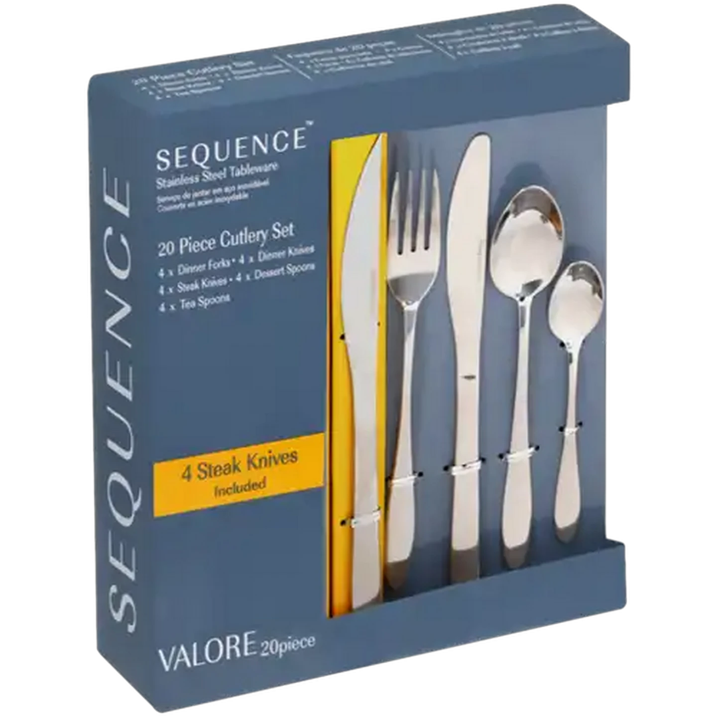 Image of Sequence Valore Stainless Steel Cutlery Set 20-Piece