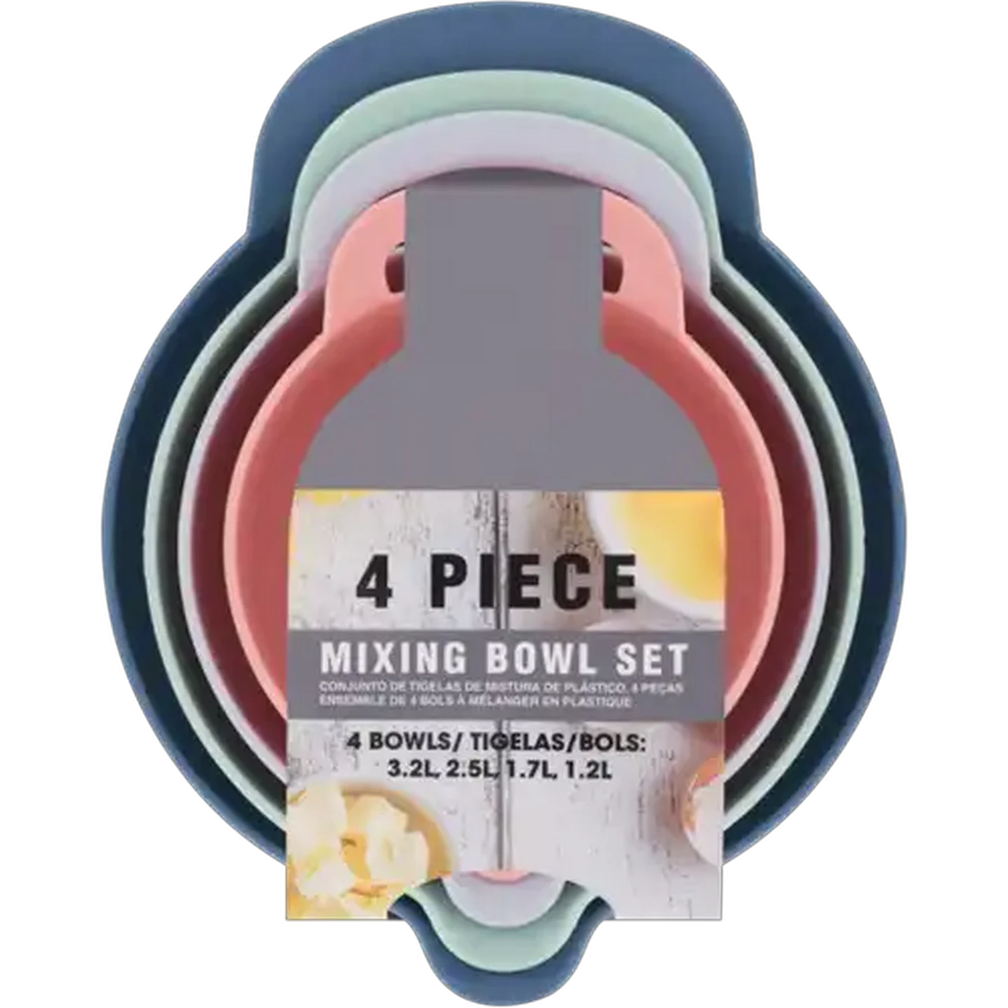 Image of Multicoloured Mixing Bowl Set 4 Piece