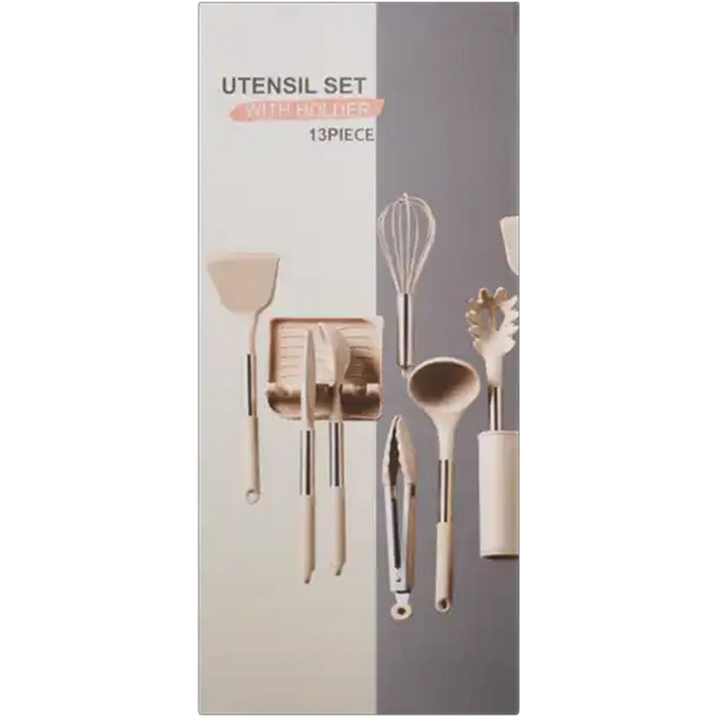 Image of Pearl Utensil Set With Holder 13 Piece