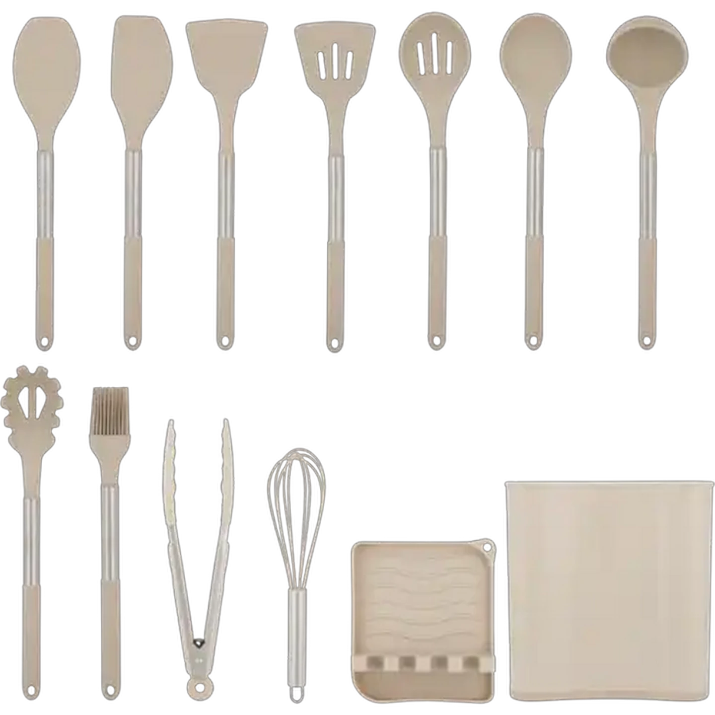 Image of Pearl Utensil Set With Holder 13 Piece