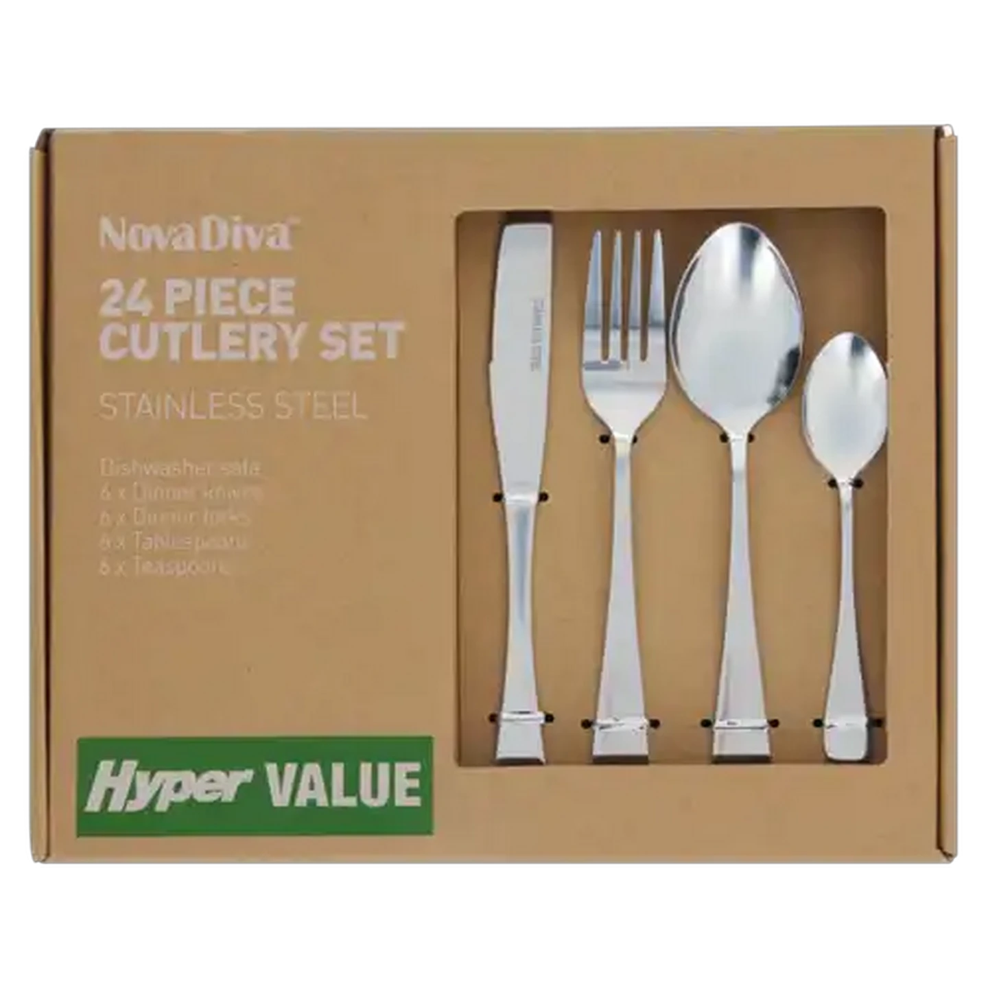 Image of Hyper Value Stainless Steel Cutlery Set 24 Piece