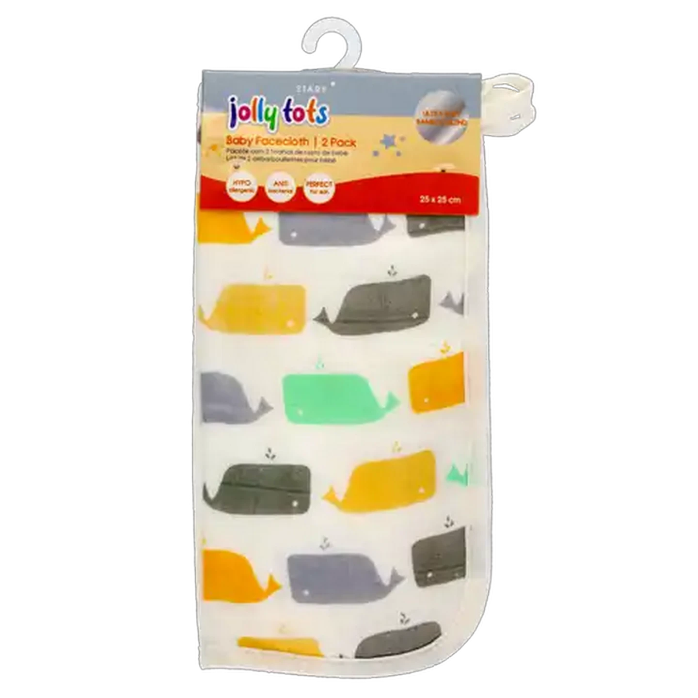Image of Jolly Tots Star Mika Bamboo Face Cloth 2-Pack