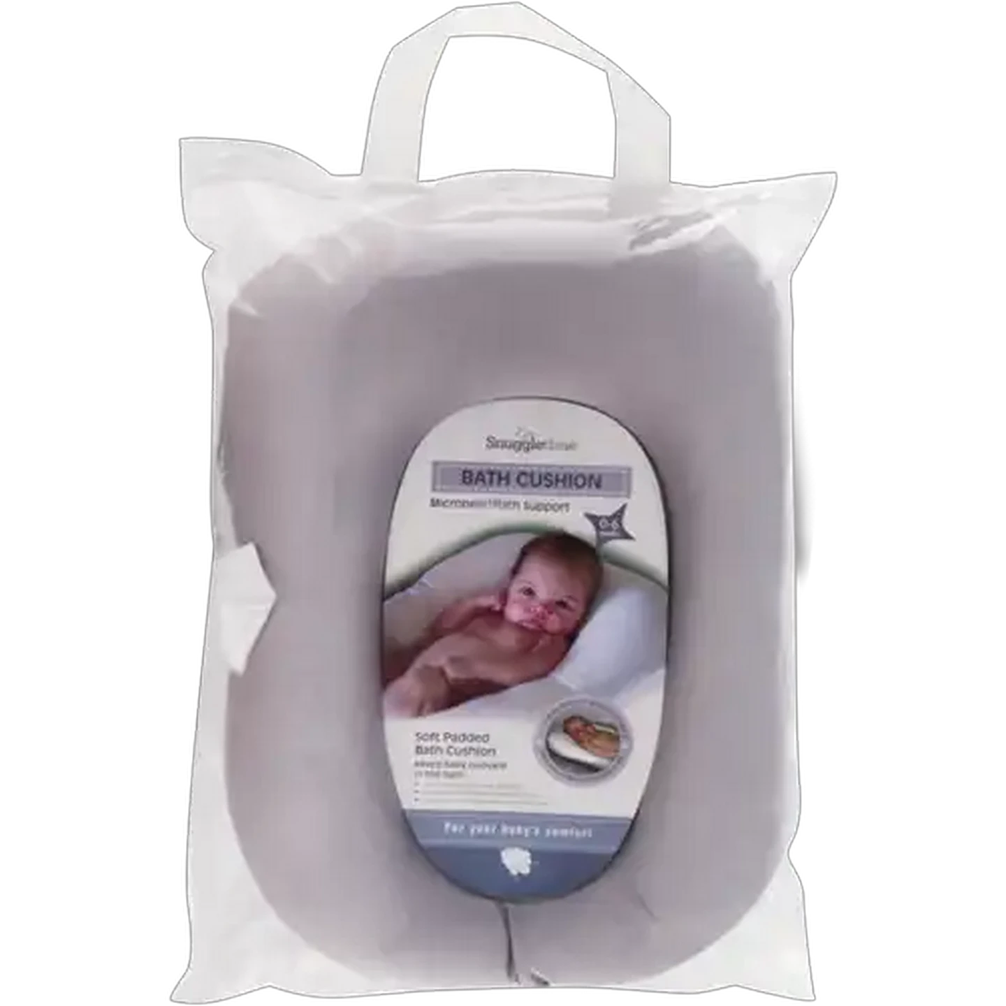 Image of Snuggletime Grey Microbead Baby Bath Cushion 0-6 Months
