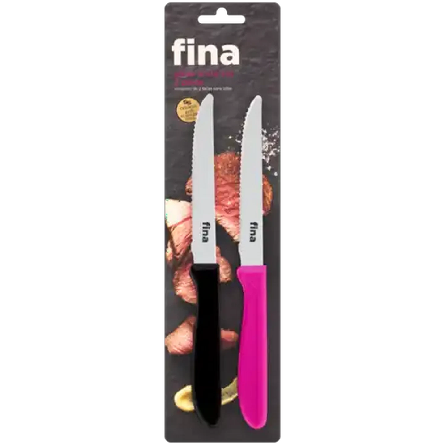 Image of Fina Stainless Steel Steak Knives 2-Pack (Colour May Vary)