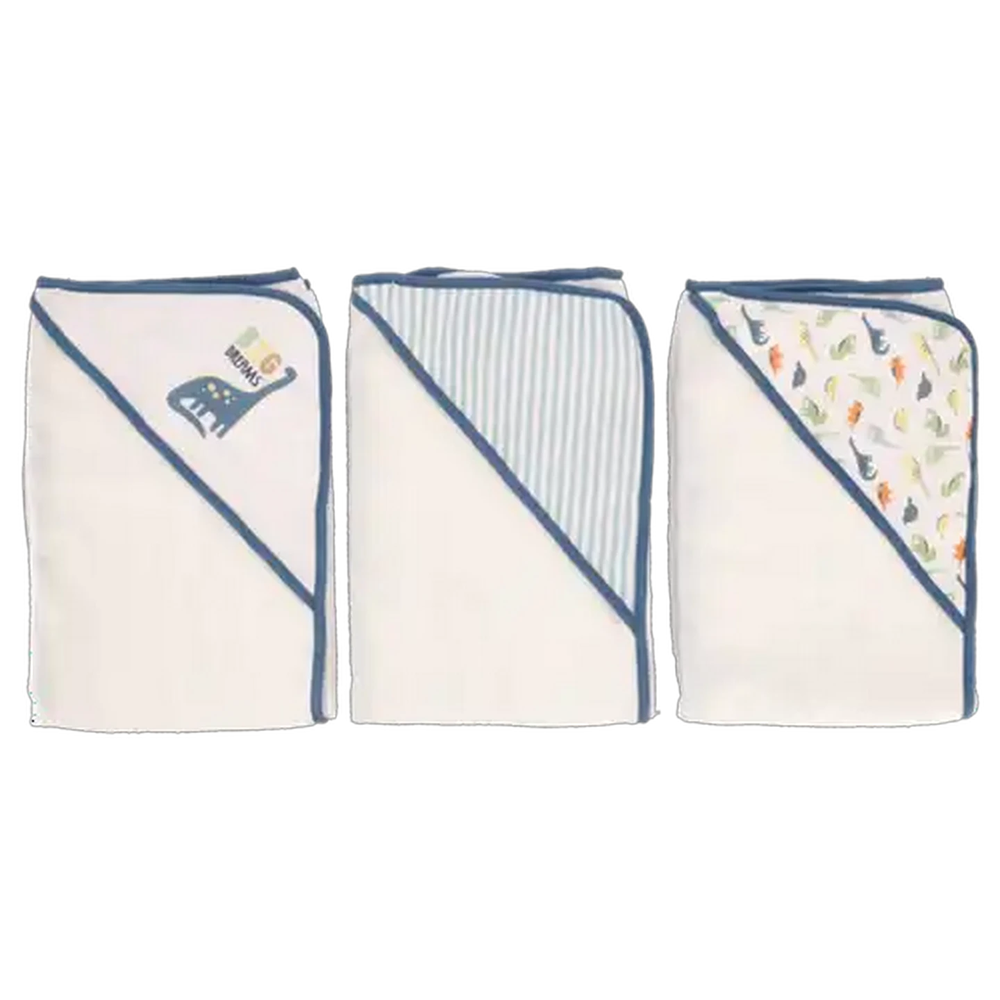 Image of Jolly Tots Microfibre Hooded Towel 3-Pack 0+ Months (Design May Vary)
