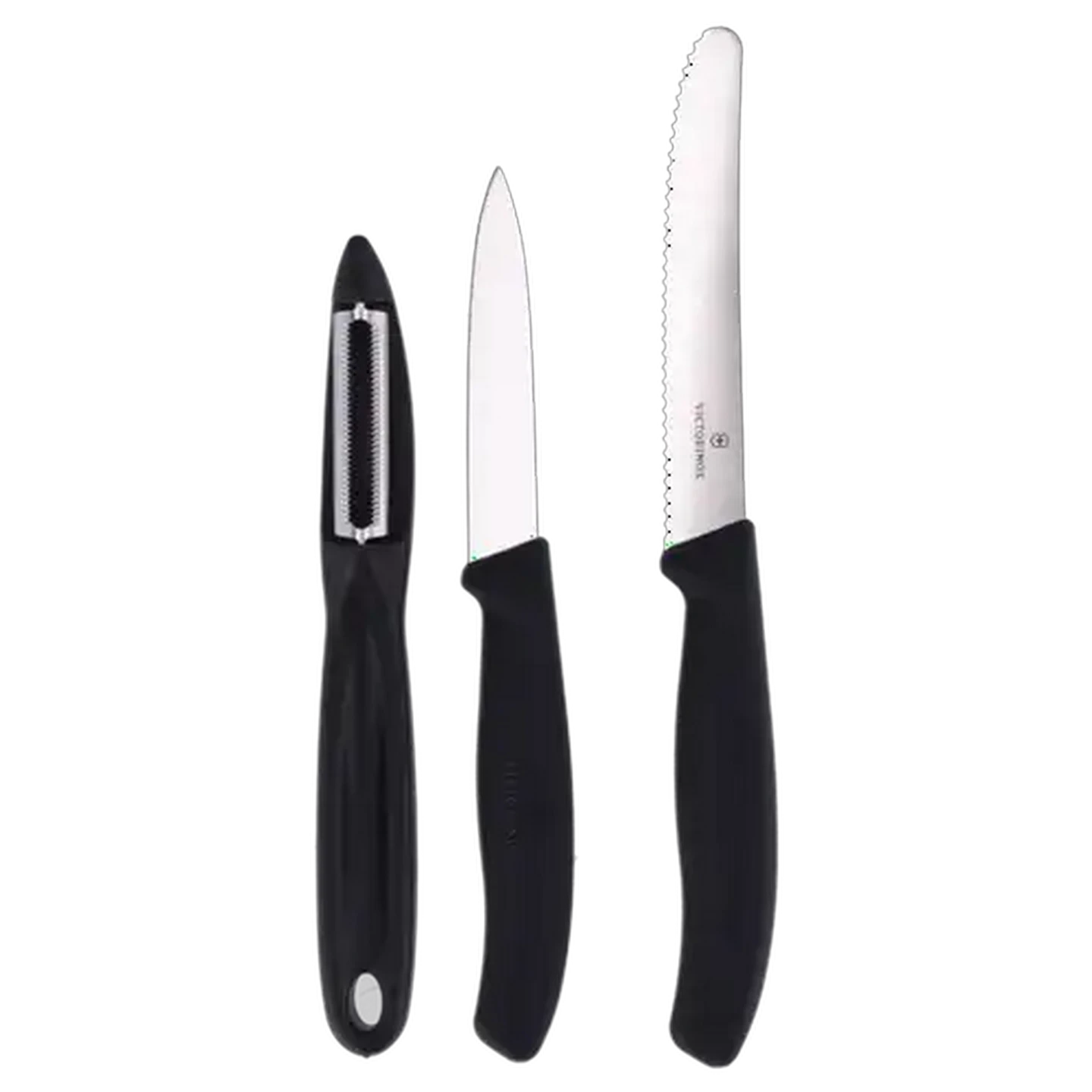 Image of Victorinox Black Paring Peeler Knife Set 3-Pack