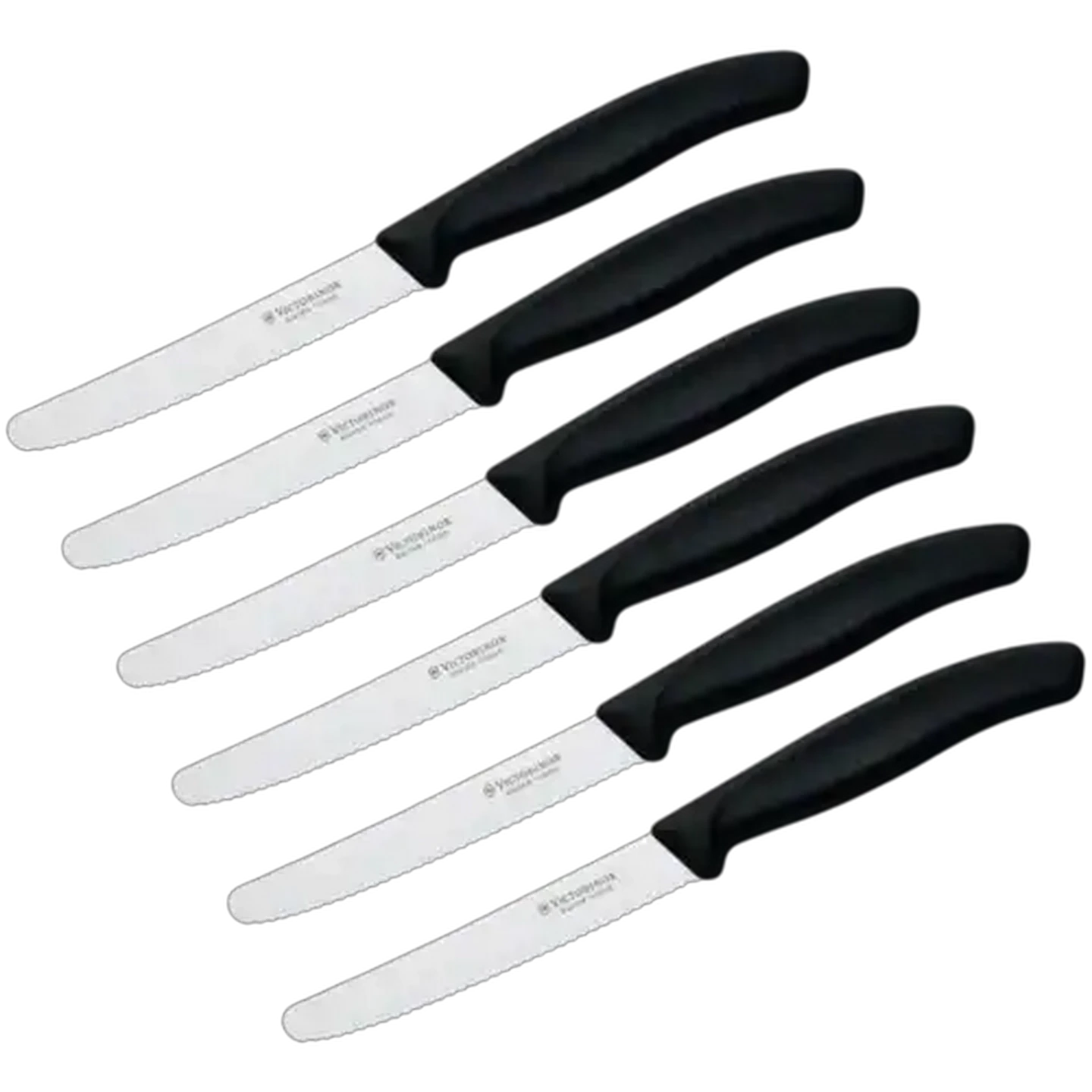 Image of Victorinox Black Stainless Steel Swiss Classic Utility Knife Set 6-Piece