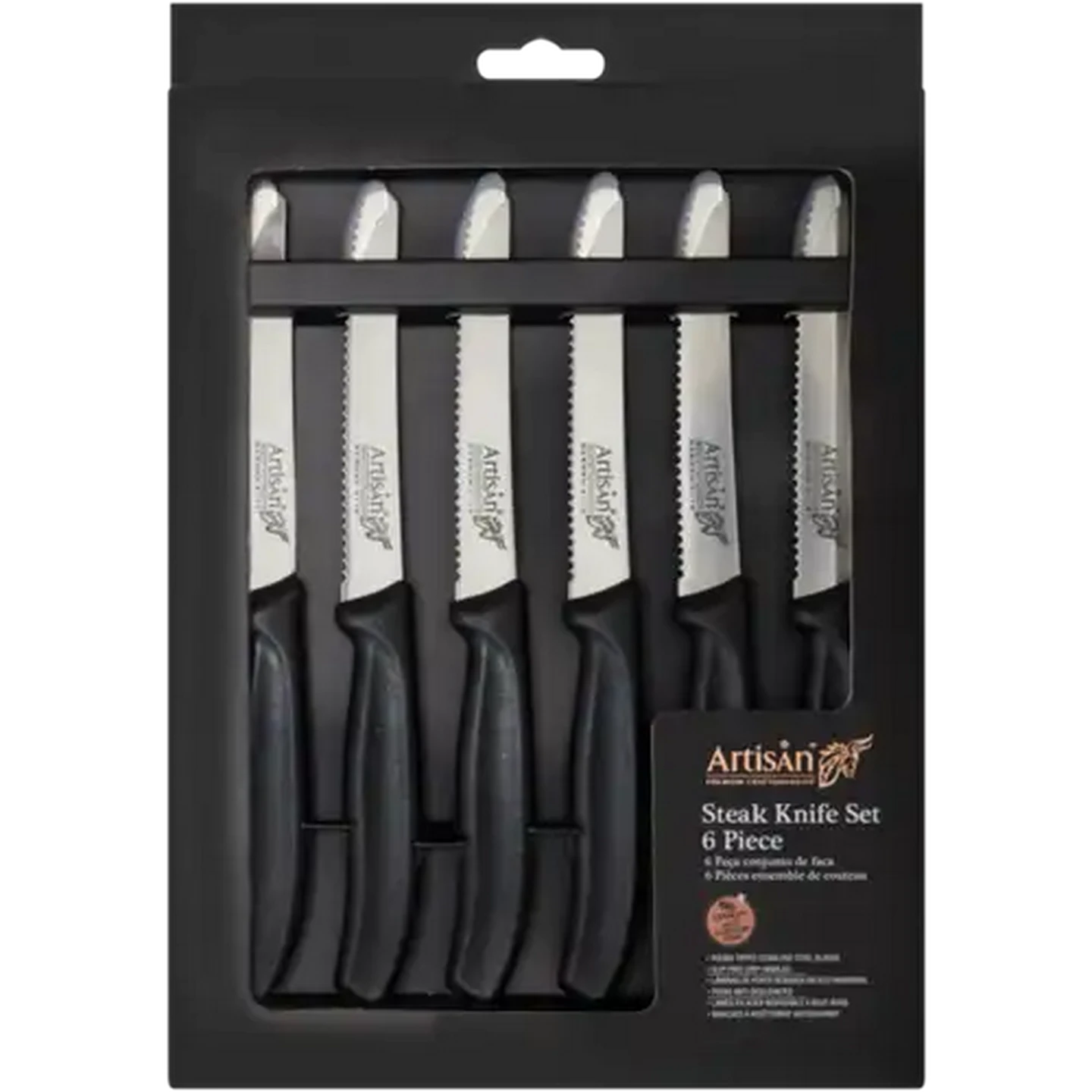 Image of Artisan Round Tip Steak Knife Set 6 Piece