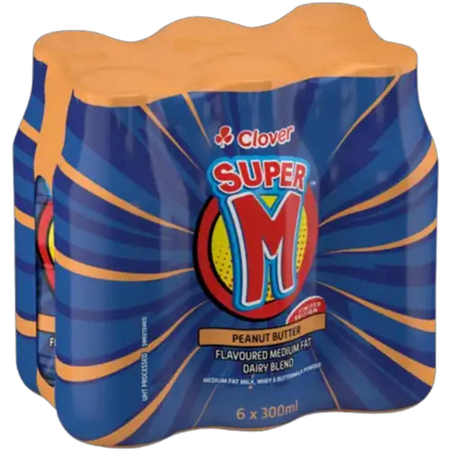 Image of Clover Super M Peanut Butter Flavoured Dairy Blend 6 x 300ml