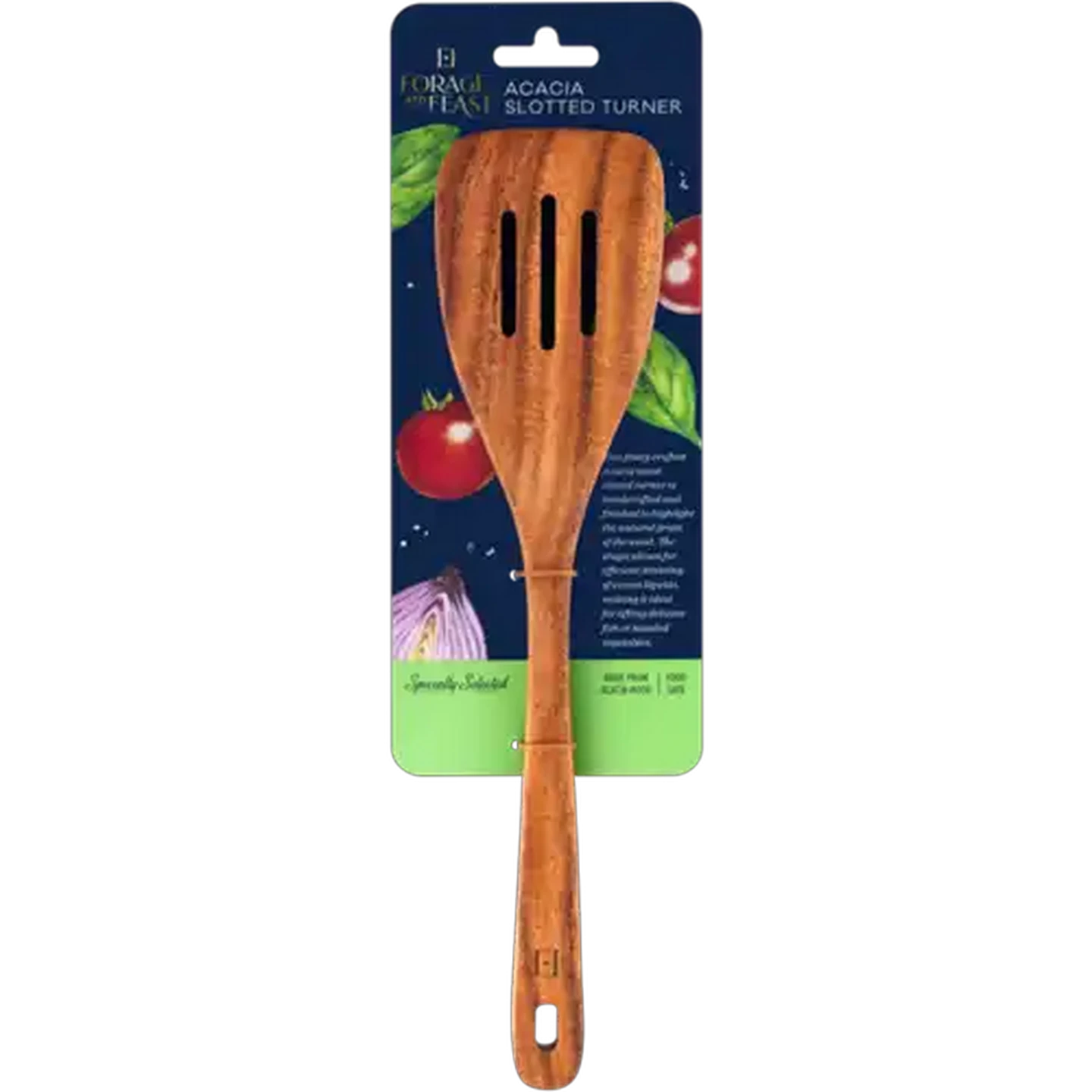 Image of Forage And Feast Brown Acacia Slotted Turner