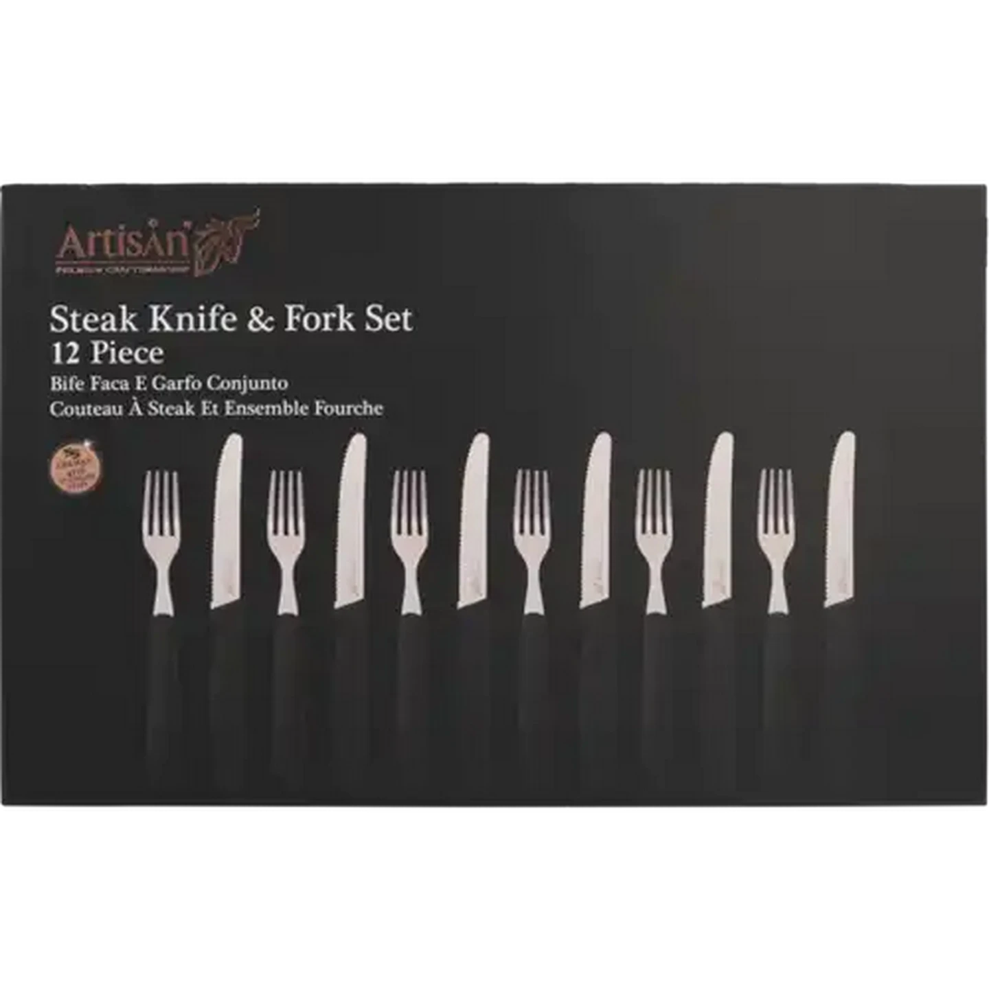 Image of Artisan Stainless Steel Knife & Fork Set 12 Piece