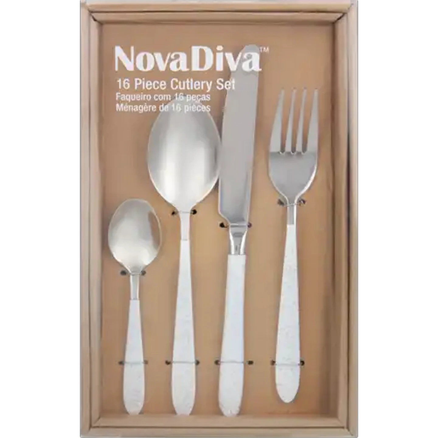Image of NovaDiva White Granite Cutlery Set 16 Piece