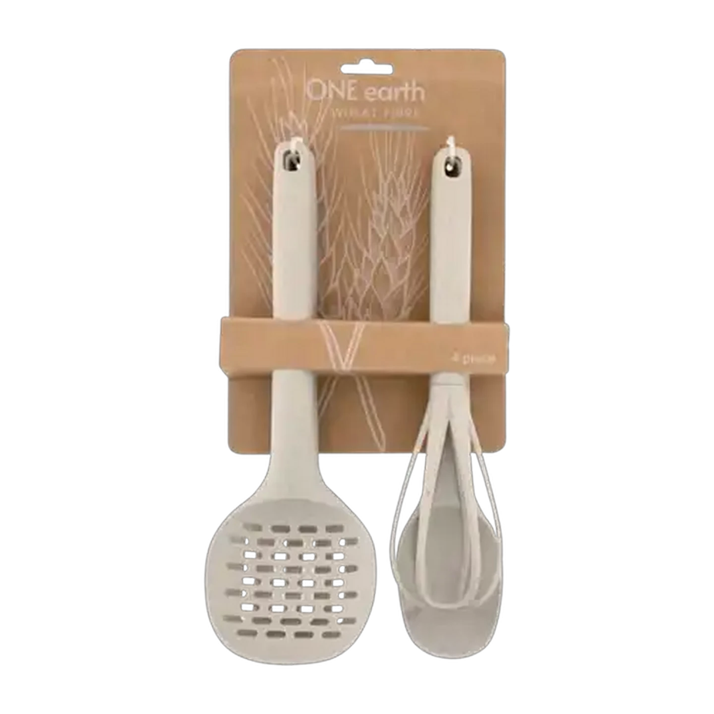 Image of One Earth Wheat Fibre Utensil Set 4 Piece (Colour May Vary)