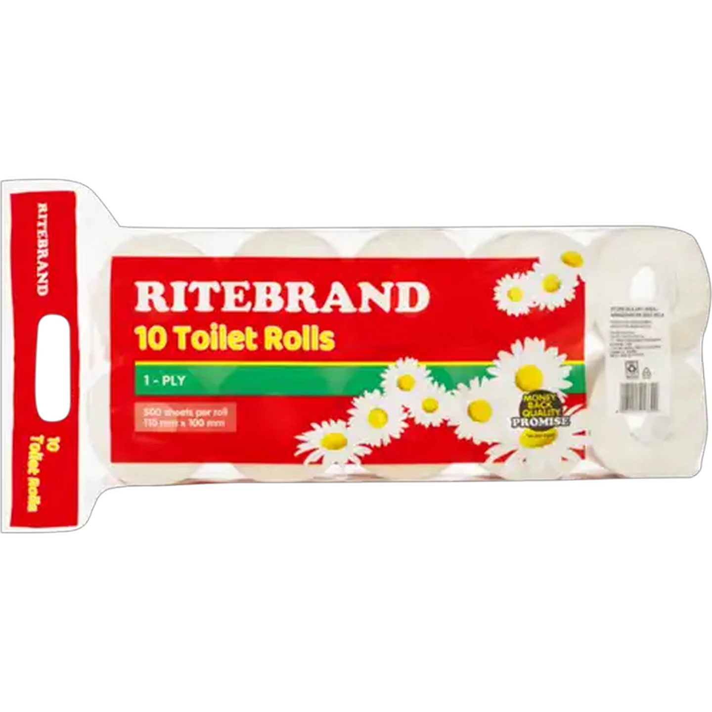 Image of Ritebrand 1 Ply Toilet Rolls 10 Pack