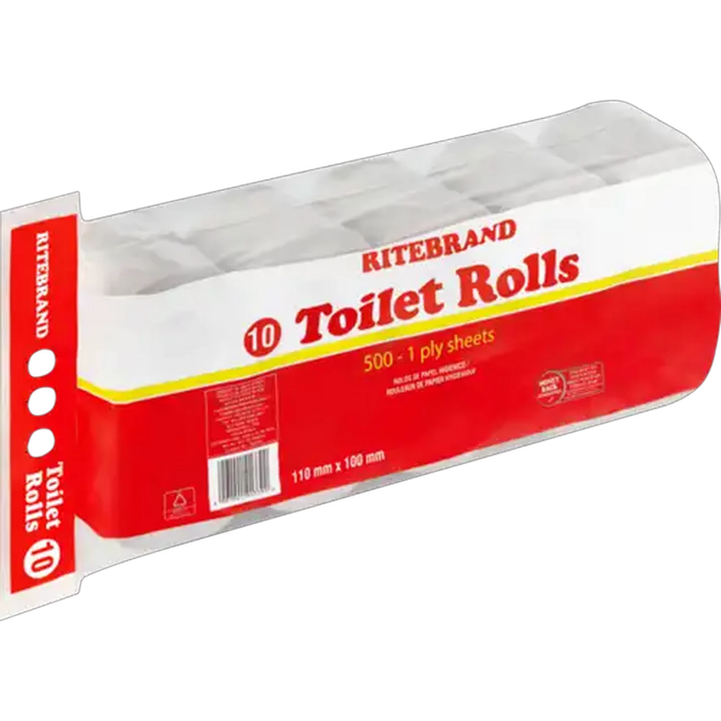 Image of Ritebrand 1 Ply Toilet Rolls 10 Pack