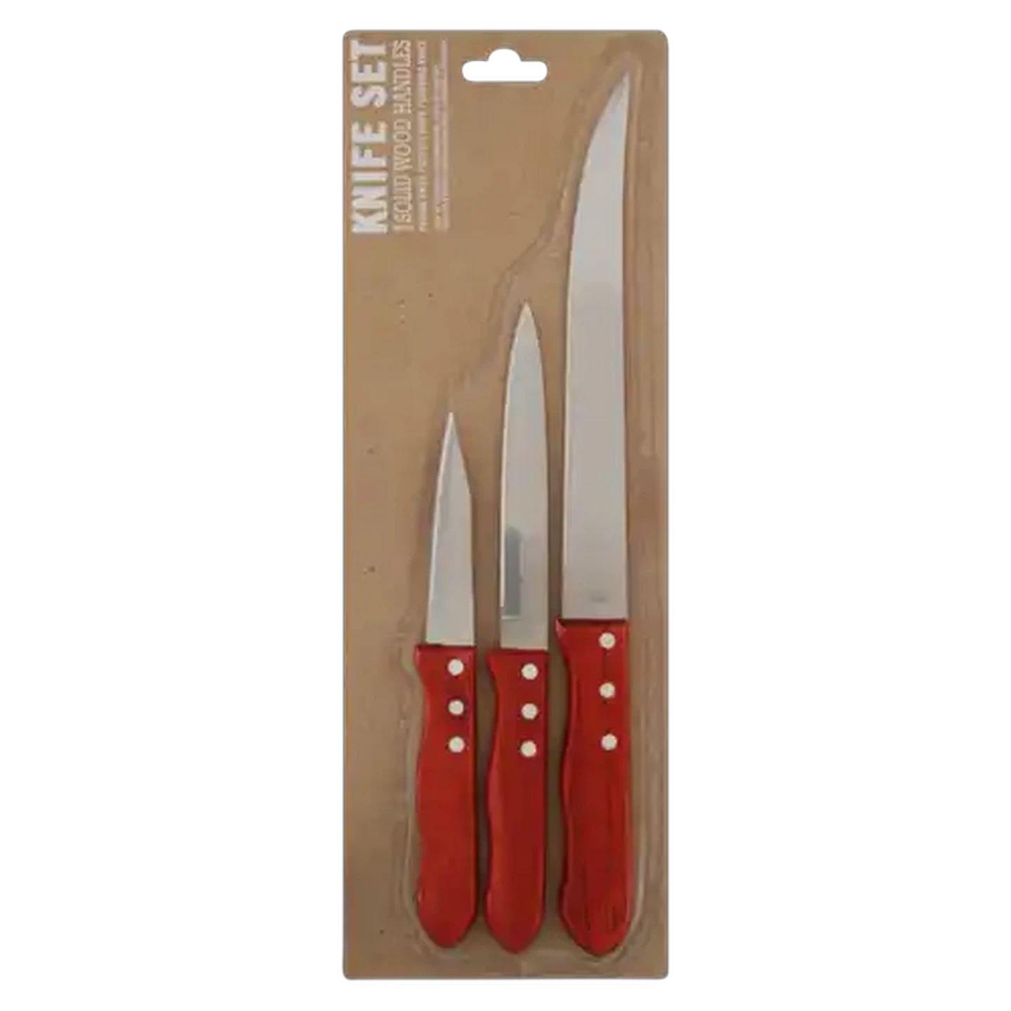 Image of Wooden Handle Knife Set 3 Piece