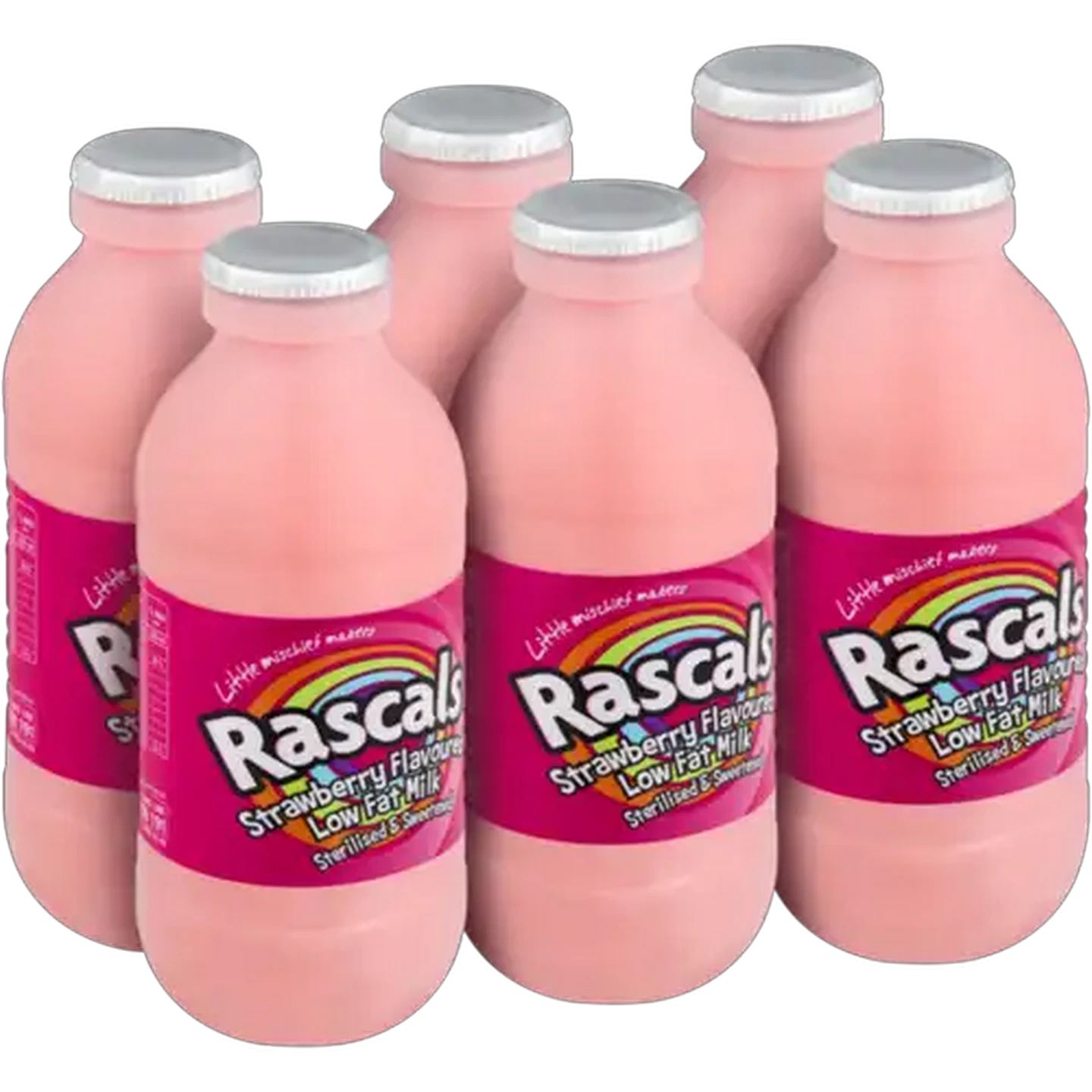 Image of Rascals Strawberry Flavoured Low Fat Milk 6 x 350ml