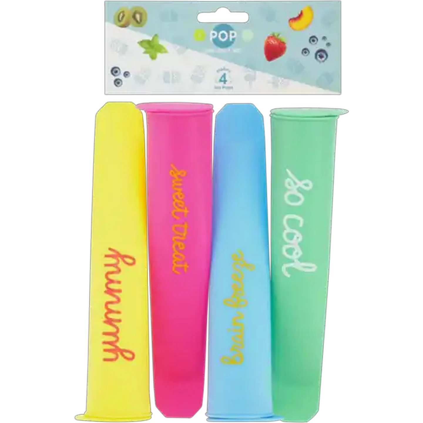 Image of Silicone Ice Lolly Set 4 Pack (Colour May Vary)