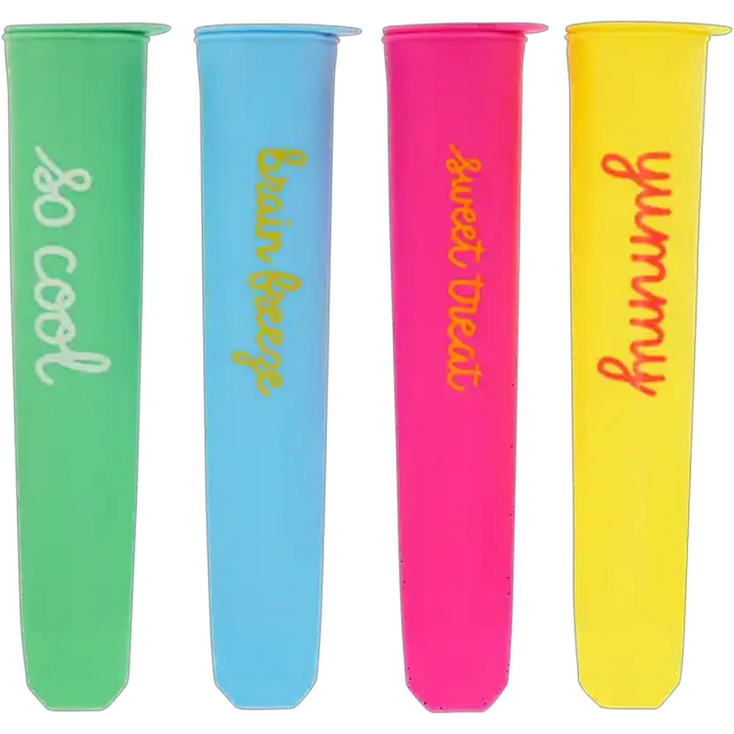 Image of Silicone Ice Lolly Set 4 Pack (Colour May Vary)