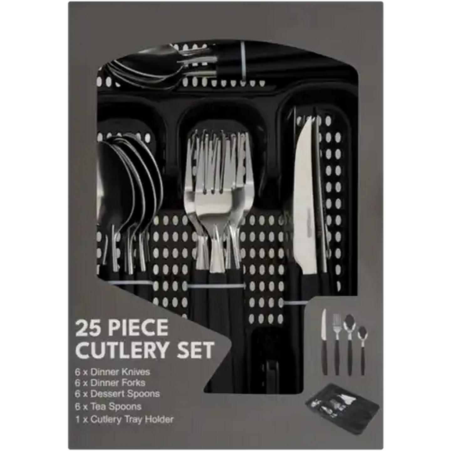 Image of Cutlery Set with Tray 25 Piece