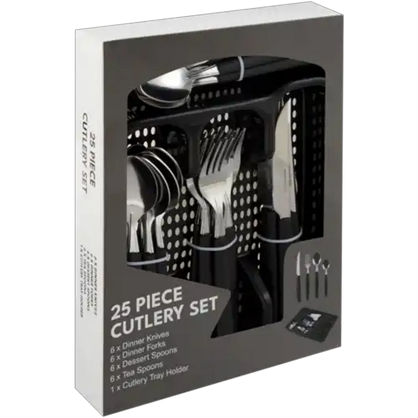 Image of Cutlery Set with Tray 25 Piece