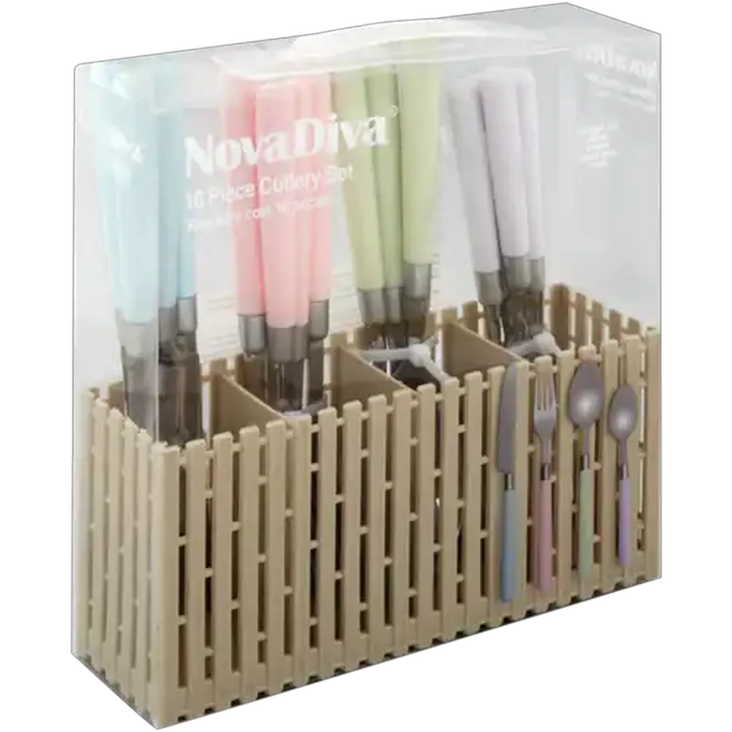 Image of NovaDiva Picnic Pastel Cutlery Set 16 Piece