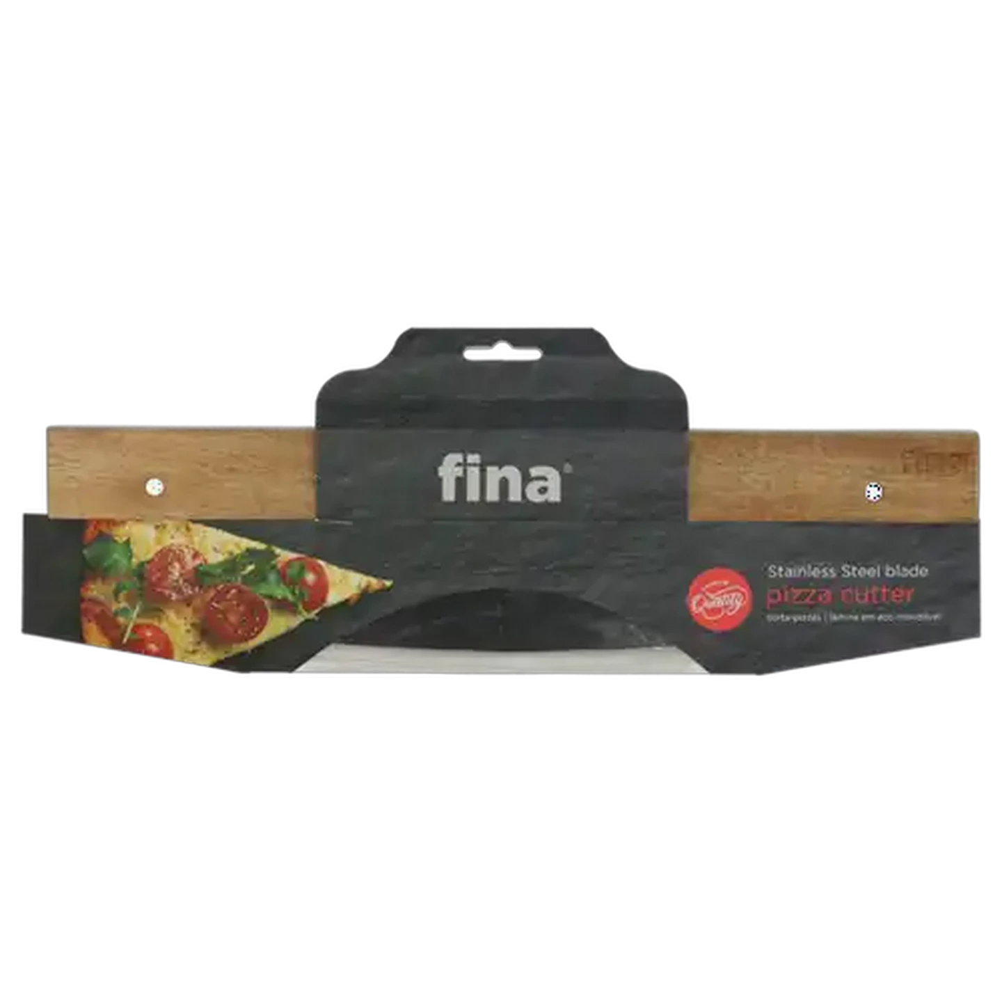 Image of Fina Acacia Stainless Steel Pizza Cutter
