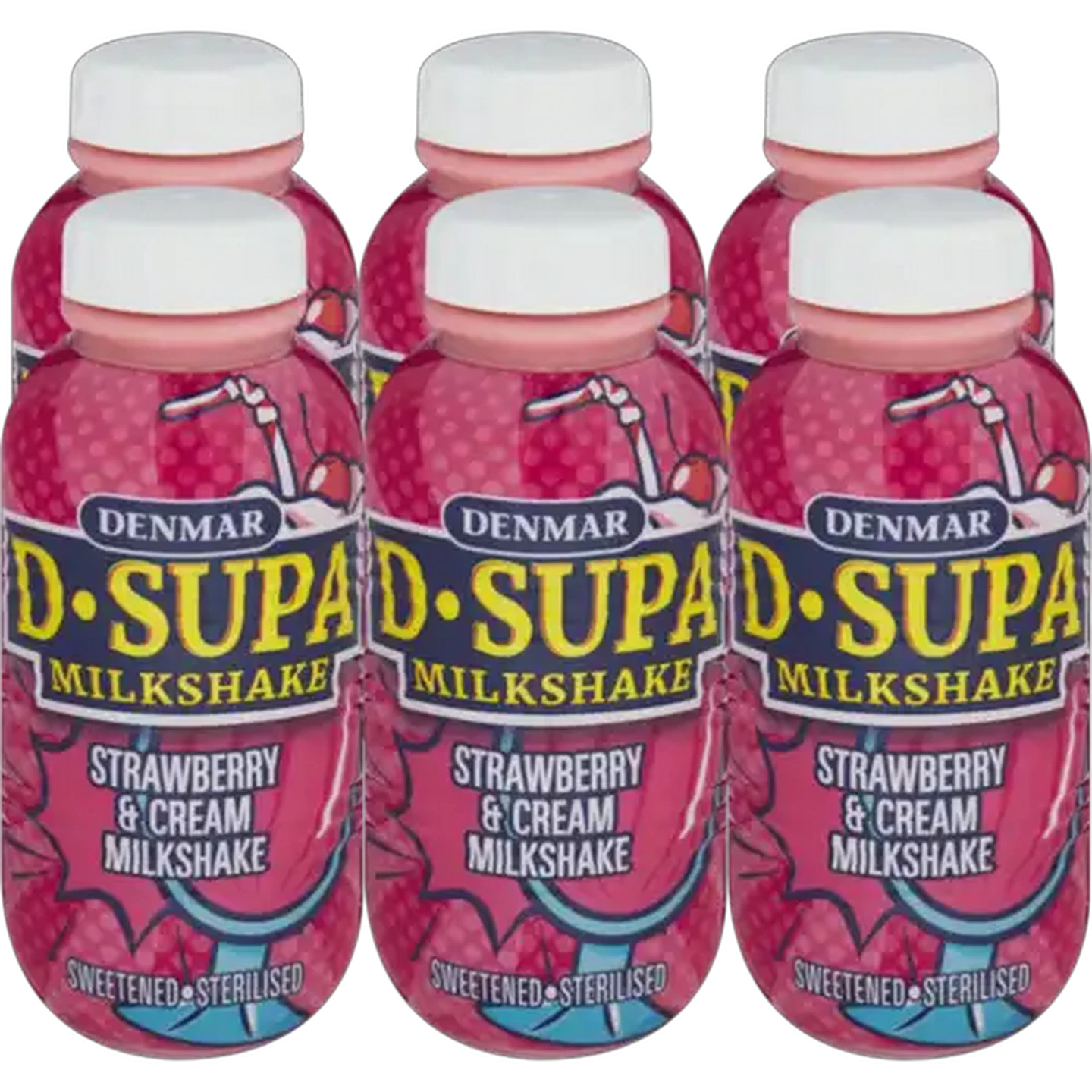 Image of Denmar D-Supa Strawberry & Cream Double Thick Milkshake 6 x 350ml