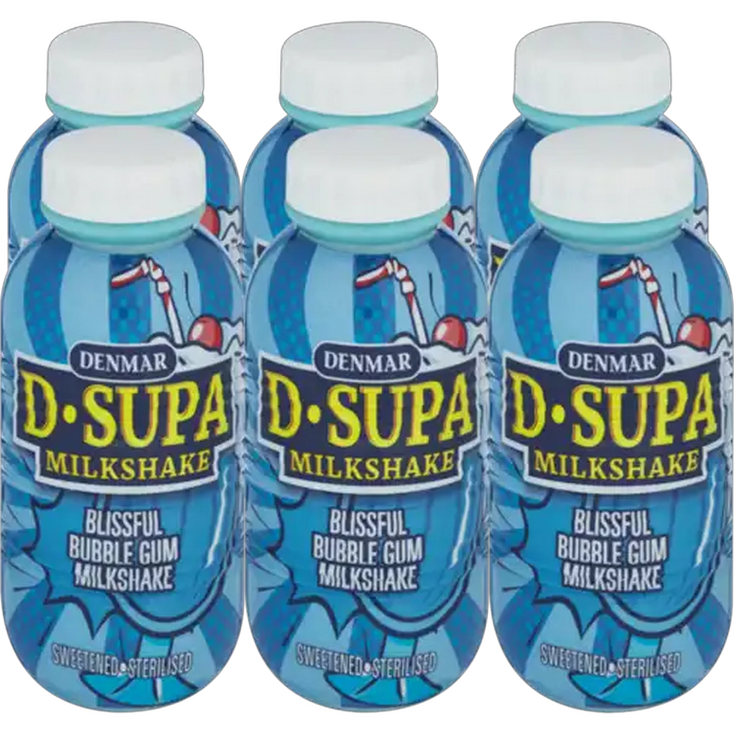 Image of Denmar D-Supa Blissful Bubble Gum Milkshake 6 x 350ml