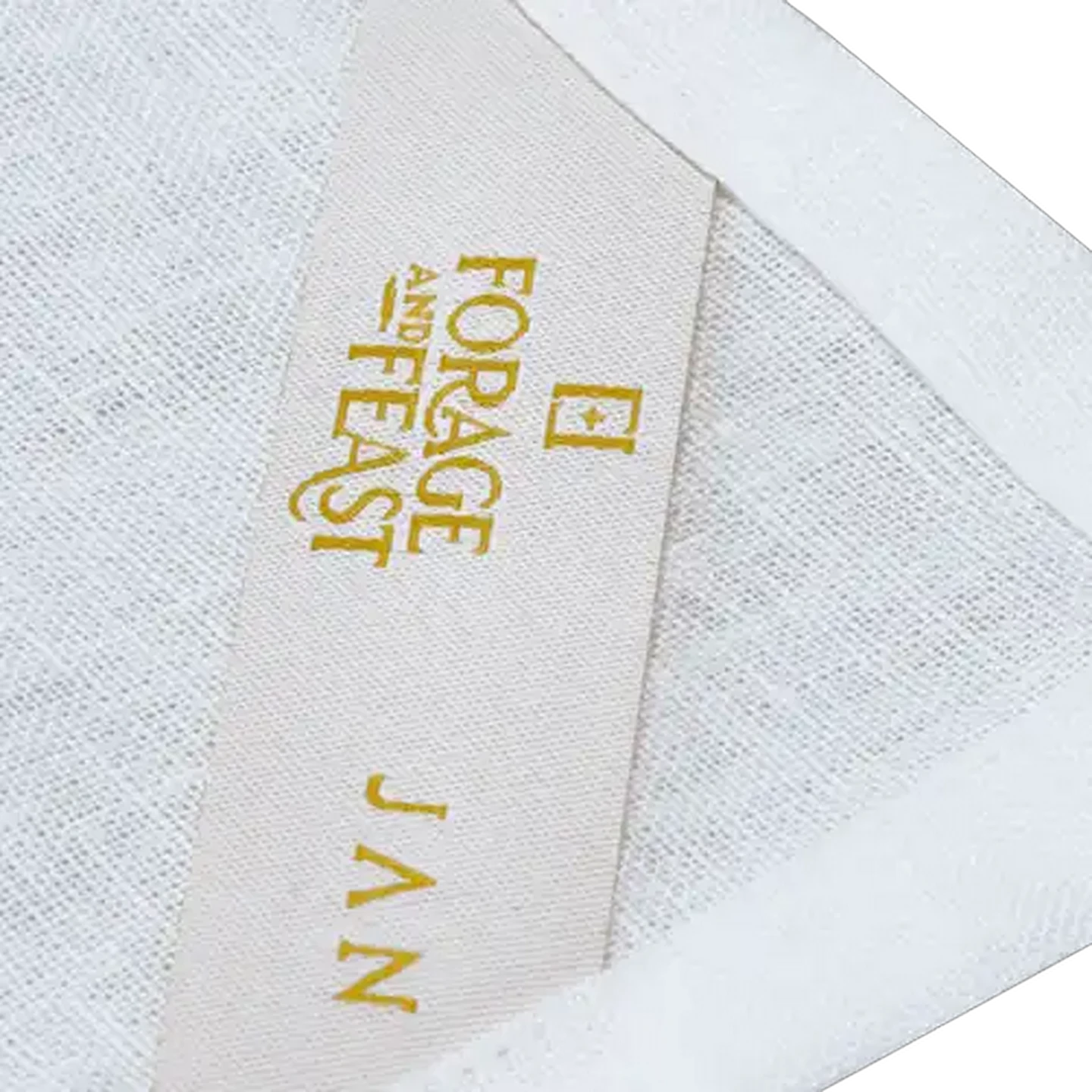 Image of Forage And Feast JAN Limited Edition White Linen Table Napkins 45 x 45cm 4-Pack