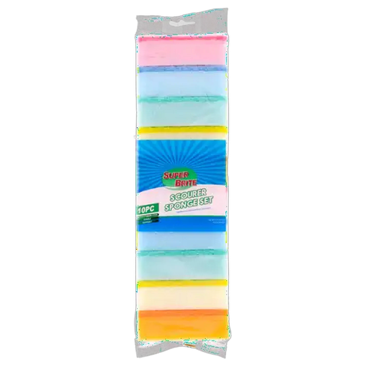 Image of Super Brite Hyper Value Rainbow Sponge Set 100 x 60 x 32cm 10-Pack