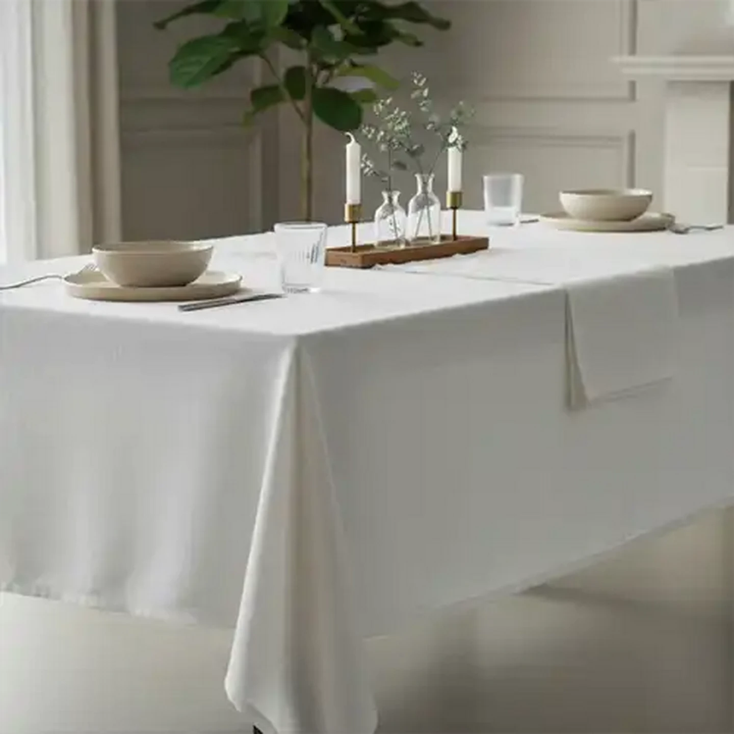 Image of Forage And Feast JAN Limited Edition White Linen Table Cloth 180 x 300cm