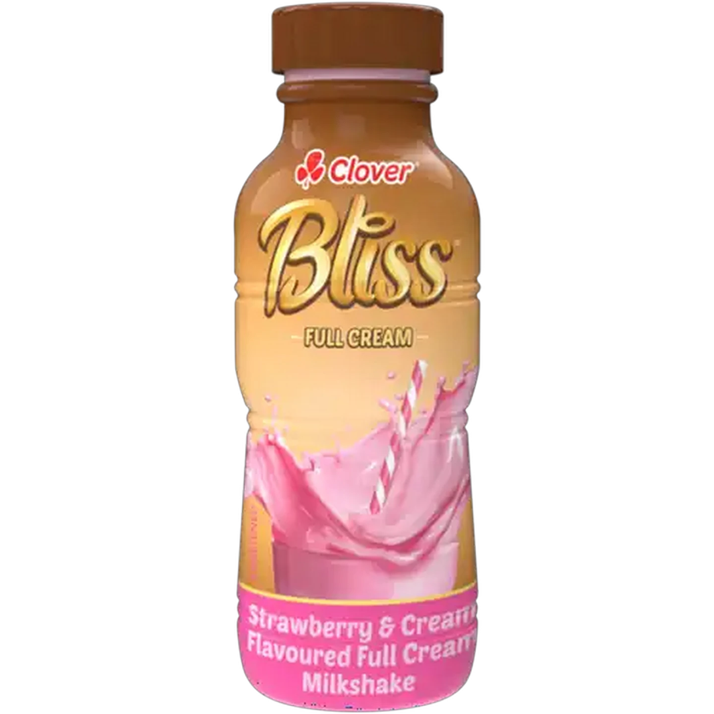 Image of Clover Bliss Strawberry & Cream Flavoured Full Cream Milkshake 300ml