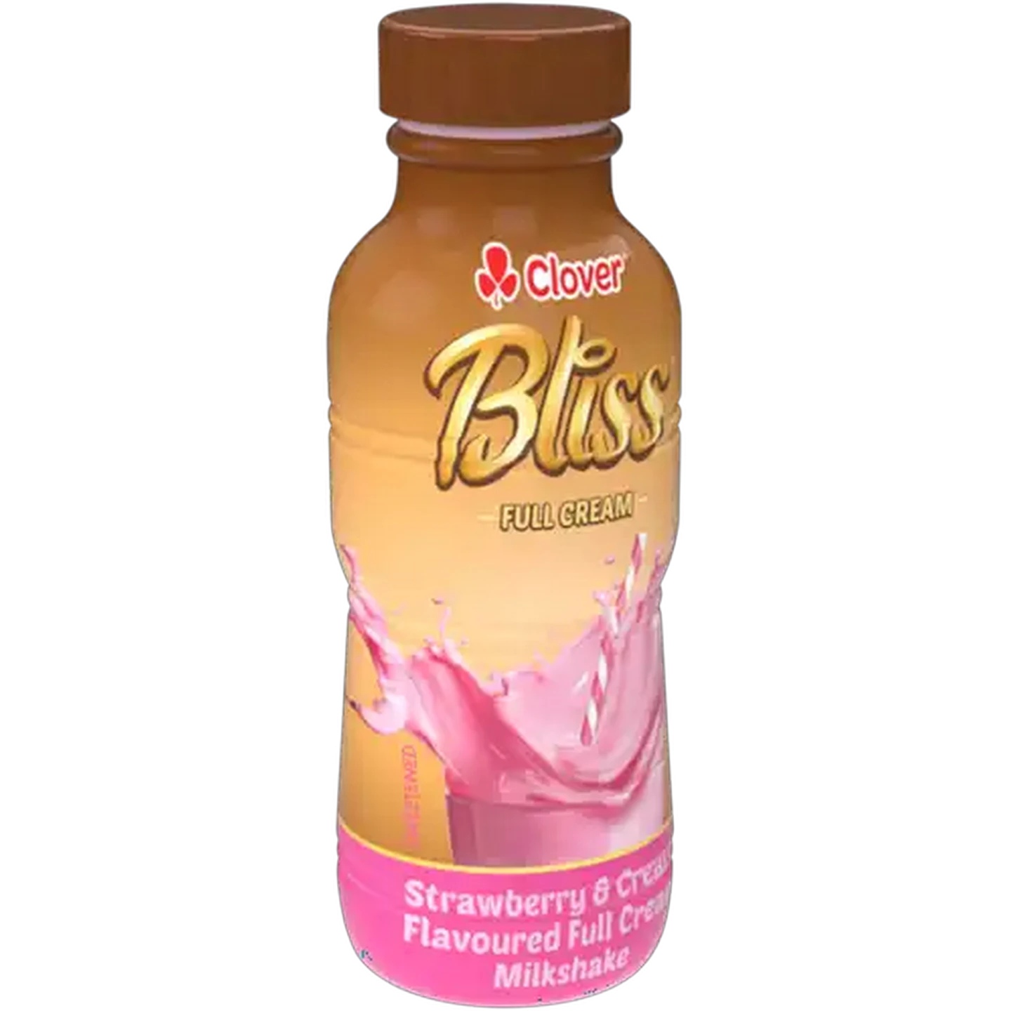 Image of Clover Bliss Strawberry & Cream Flavoured Full Cream Milkshake 300ml