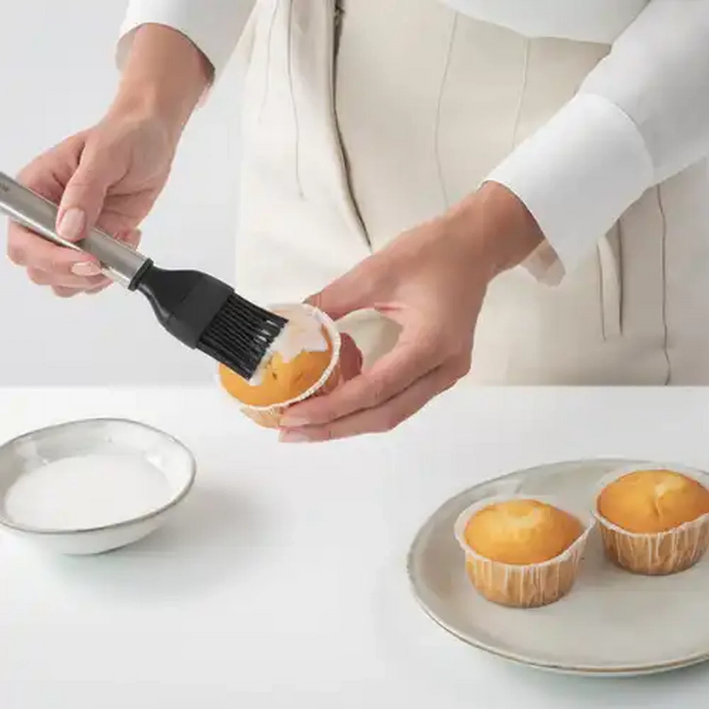 Image of Brabantia Matt Steel Pastry Brush Large