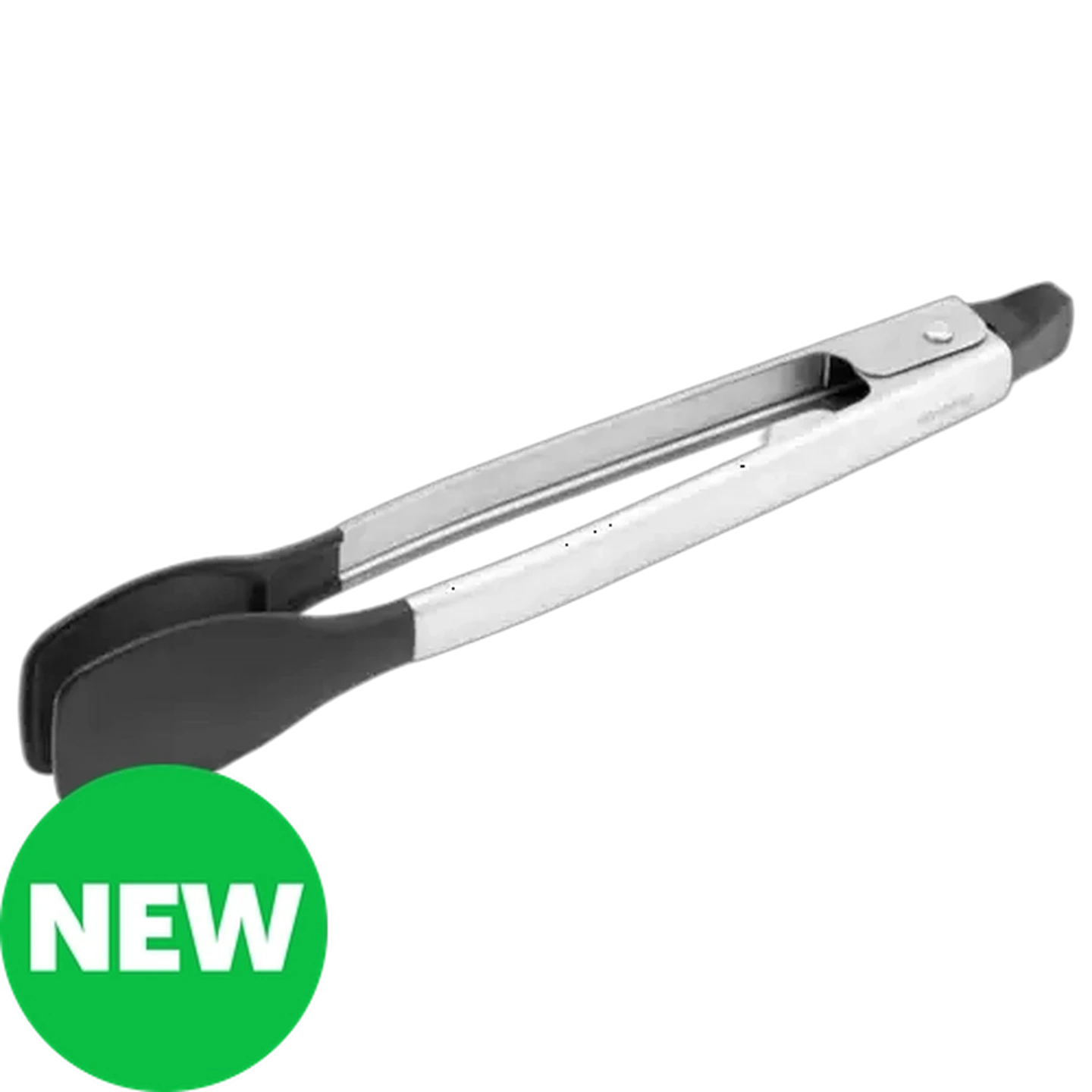 Image of Brabantia Matt Steel and Black Non-Stick Kitchen Tongs